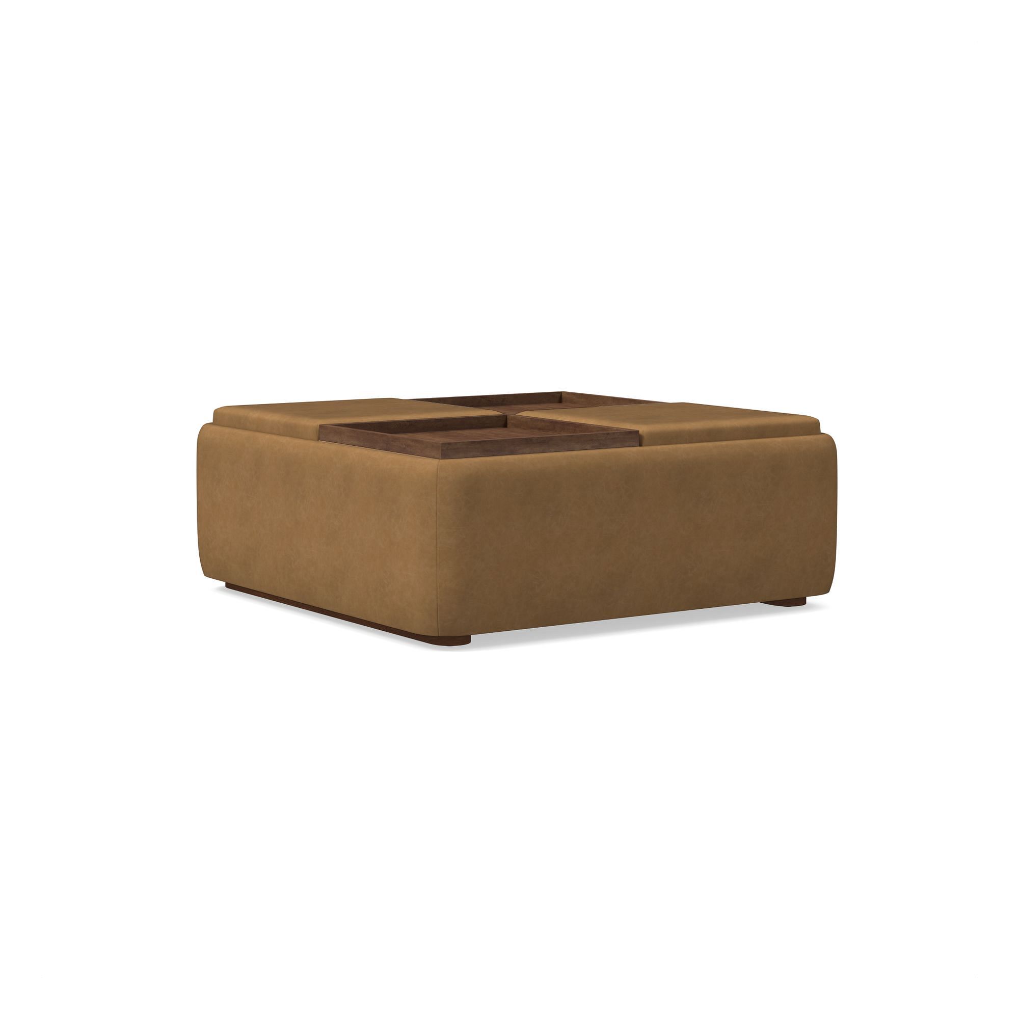 Bowman Leather Storage Ottoman | West Elm