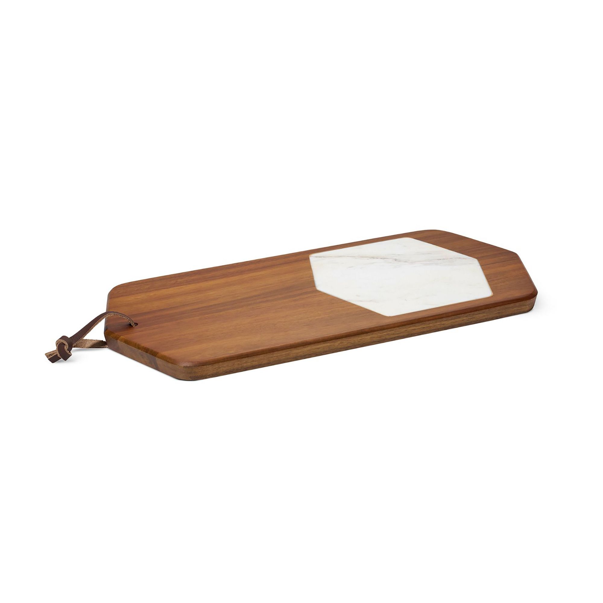 Nambe Chevron Acacia Wood & Marble Cutting Board | West Elm