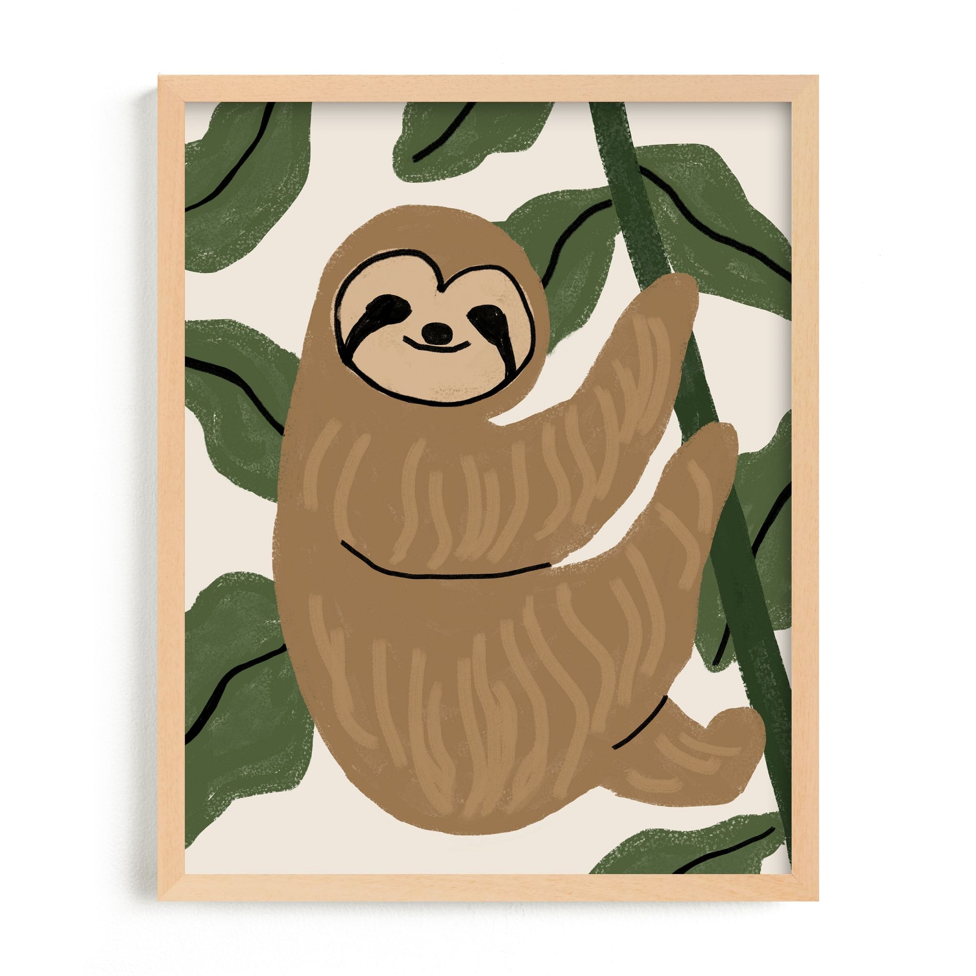 Baby Sloth Framed Wall Art by Minted for West Elm |