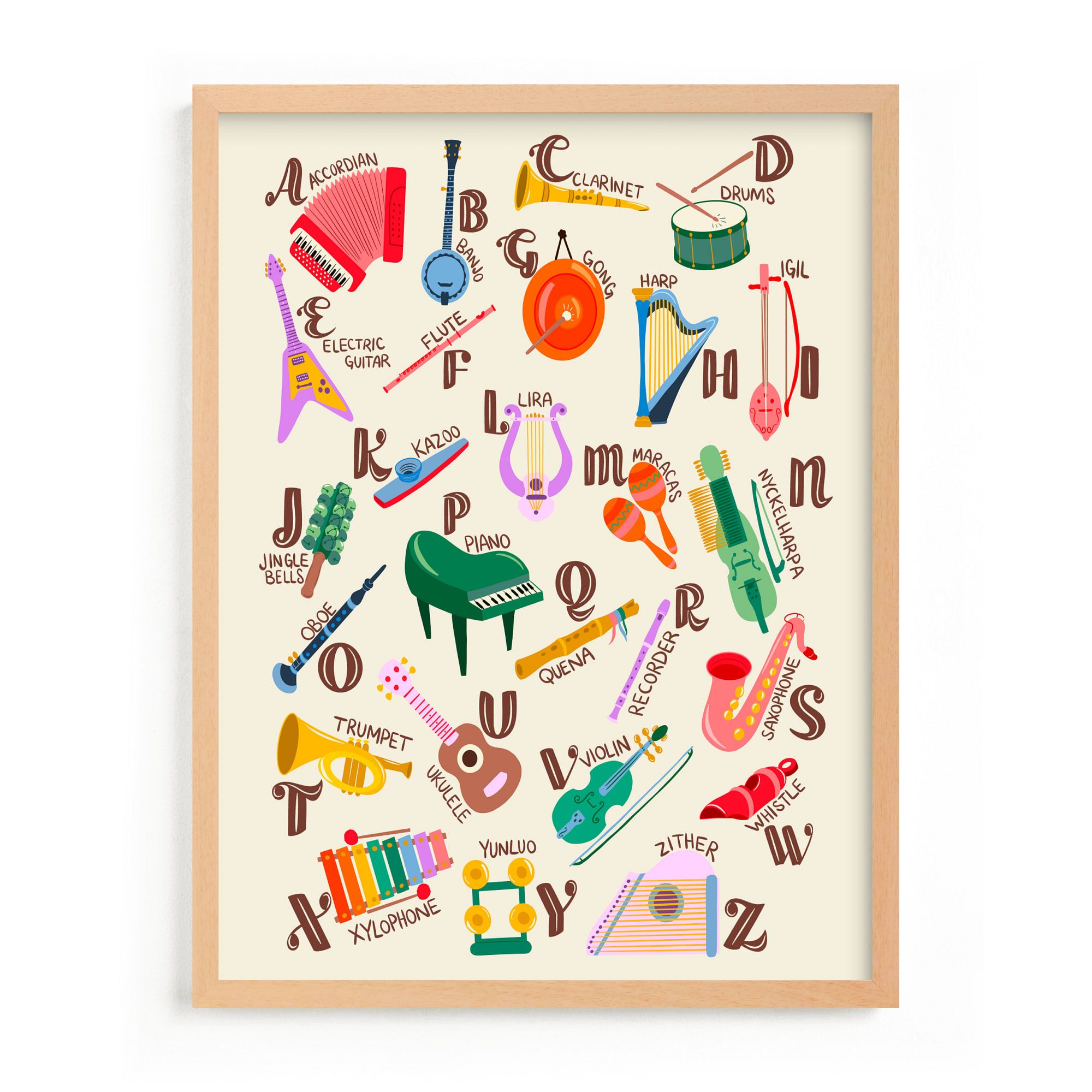 Musical Alphabet Framed Wall Art by Minted for West Elm |