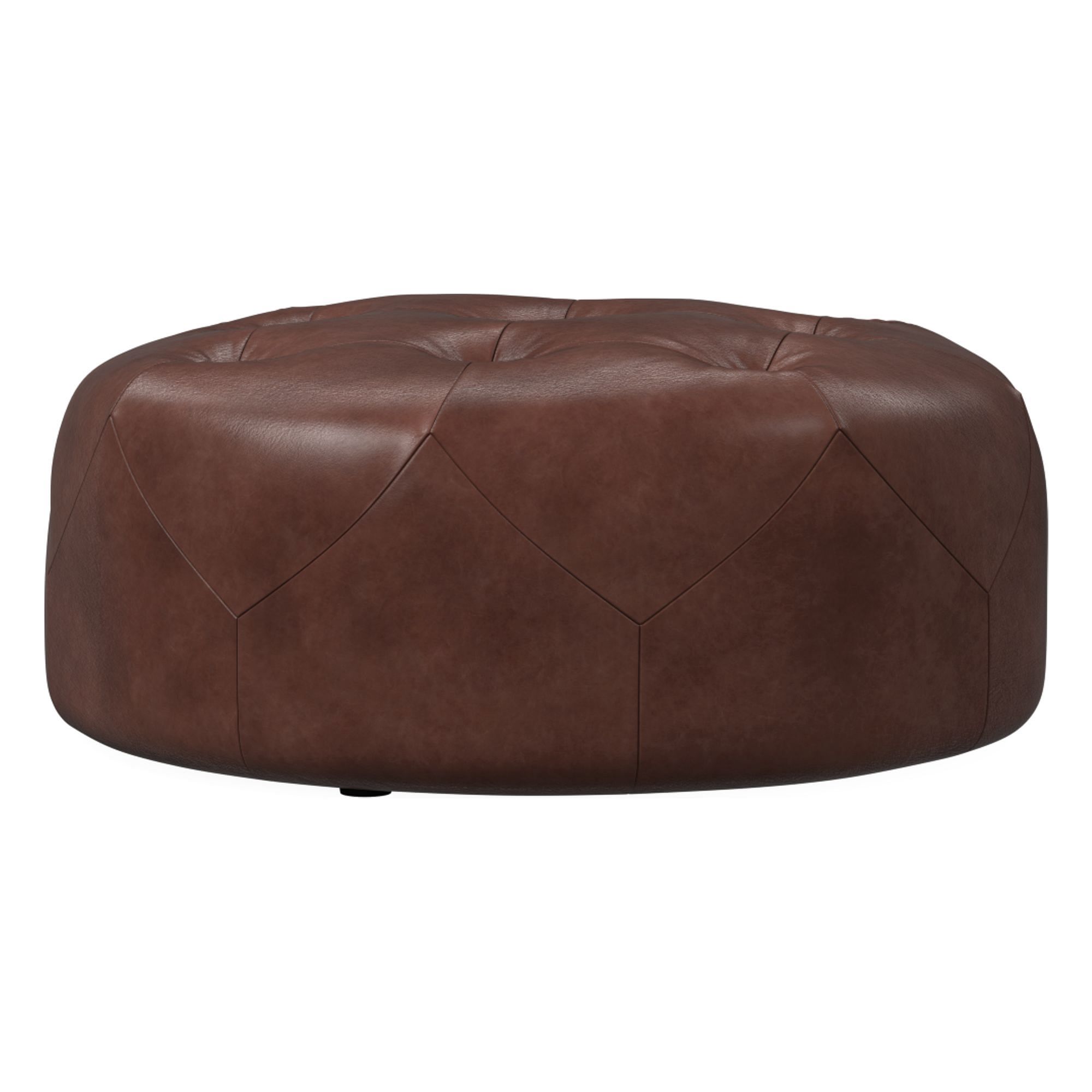 Brighton Leather Ottoman | West Elm