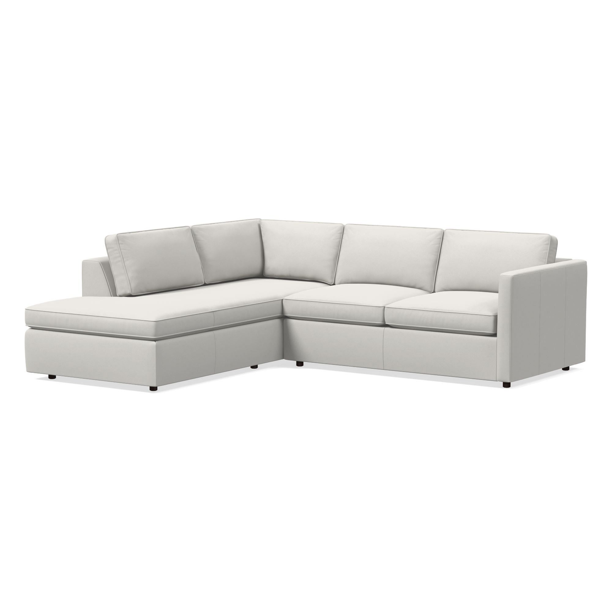 Harris Leather 2-Piece Bumper Chaise Sectional (106"–116") | West Elm