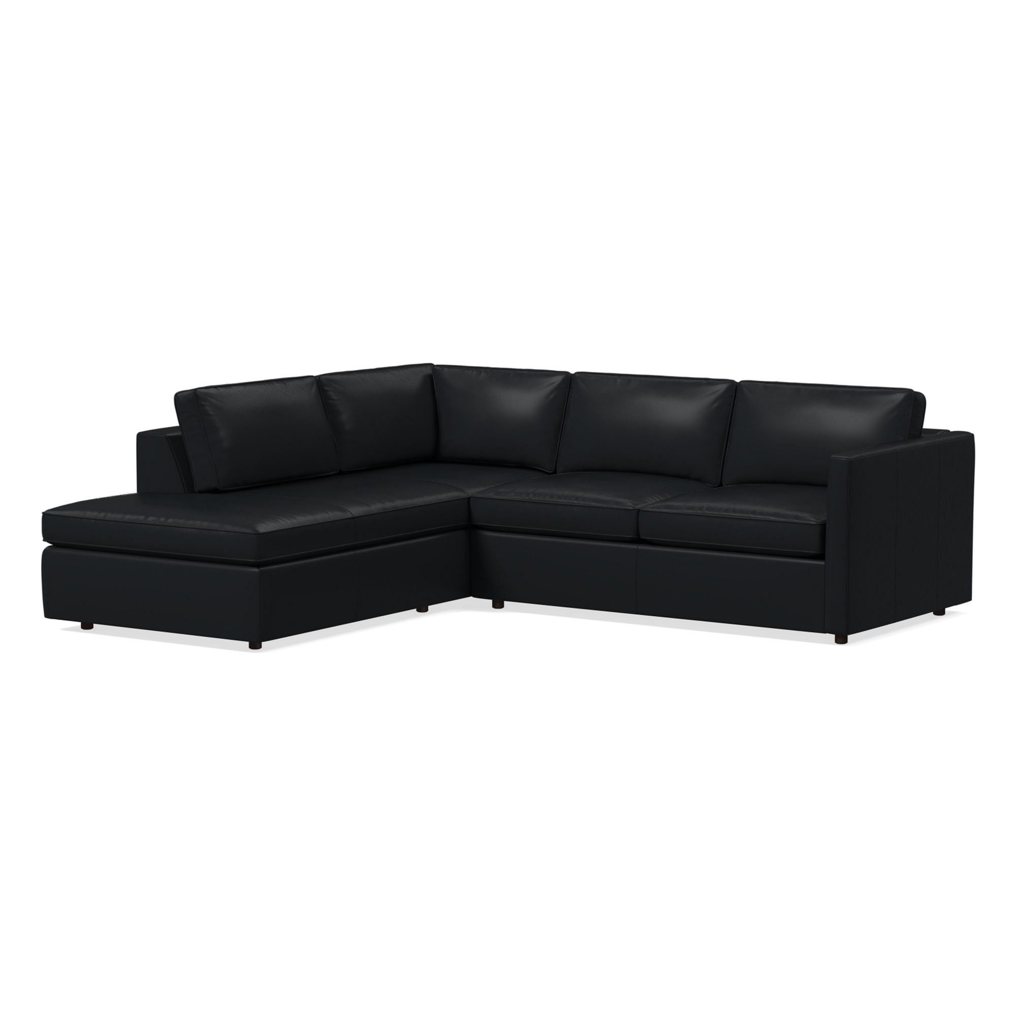 Harris Leather 2-Piece Bumper Chaise Sectional (106"–116") | West Elm