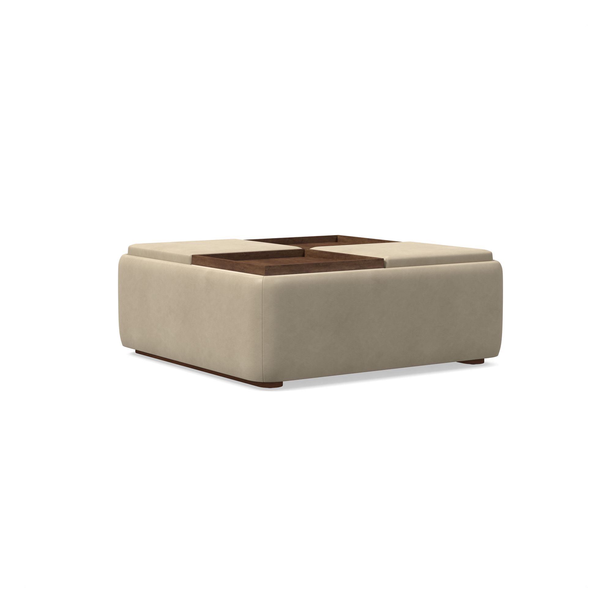 Bowman Leather Storage Ottoman | West Elm