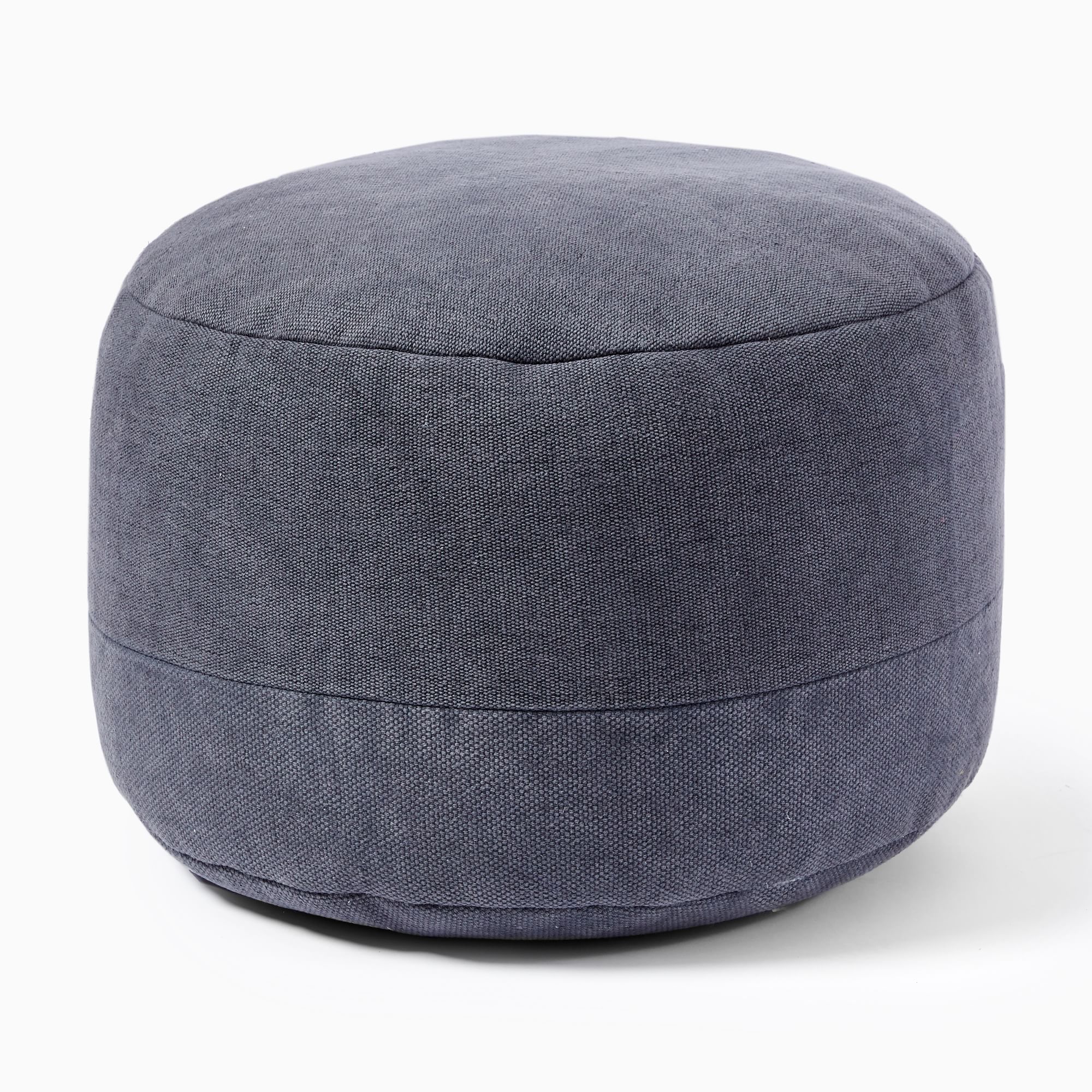 Cotton Canvas Round Pouf | West Elm