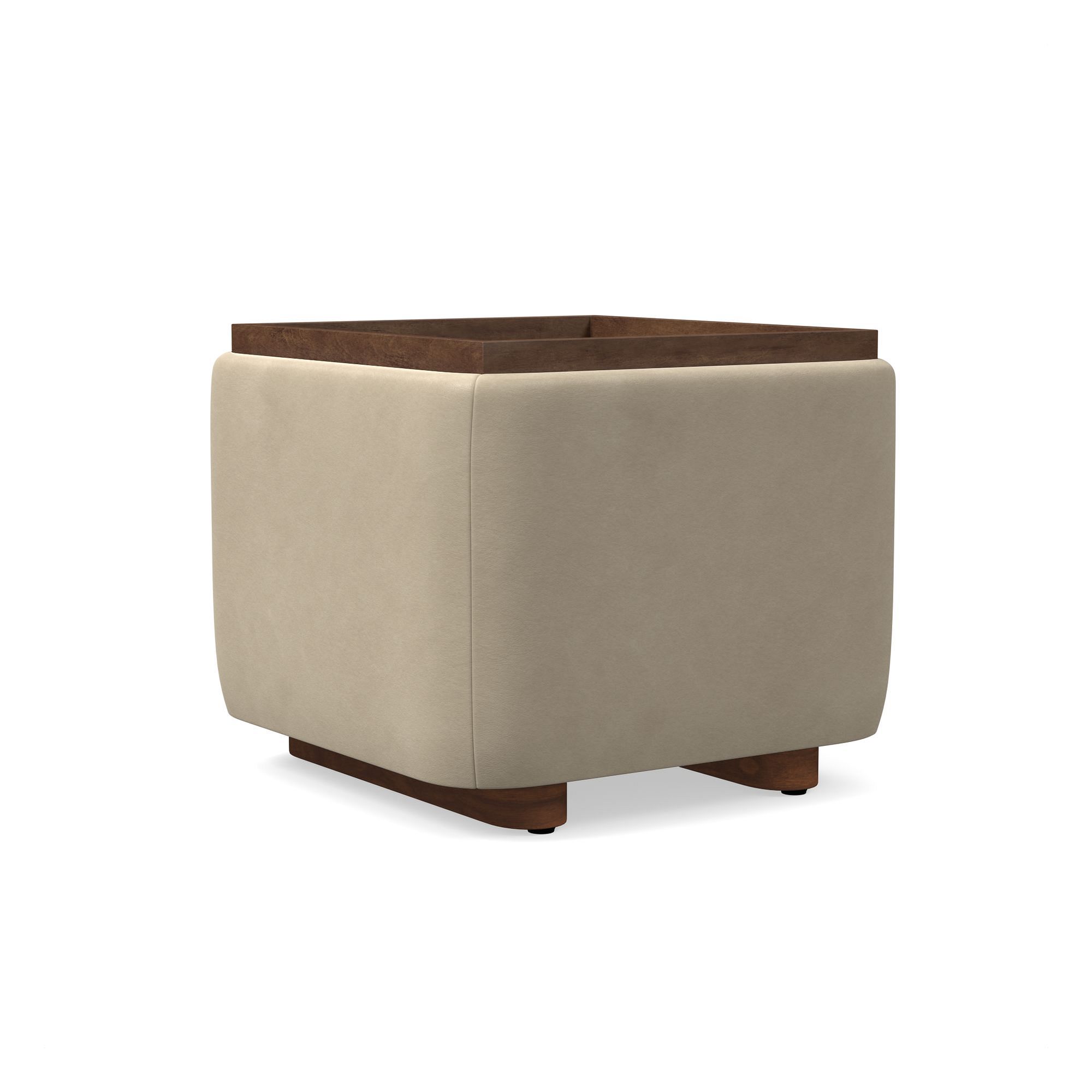 Bowman Leather Storage Ottoman | West Elm