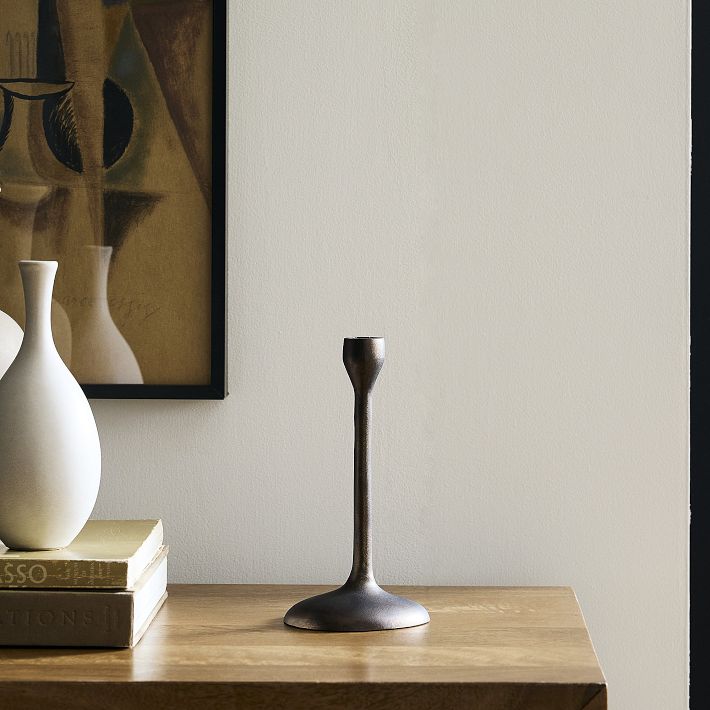 Organic Metal Taper Holders, Dark Brass