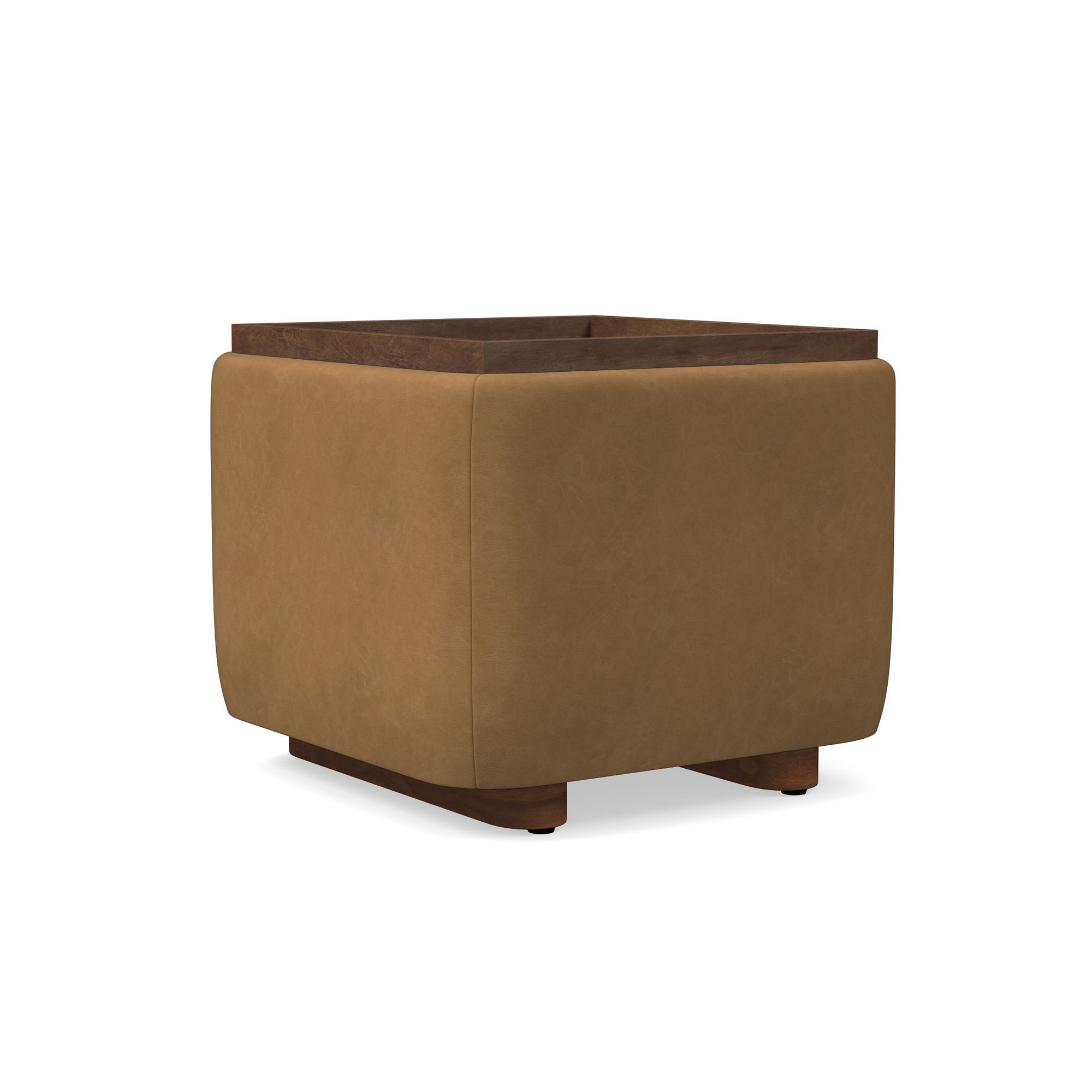 Bowman Leather Storage Ottoman | West Elm