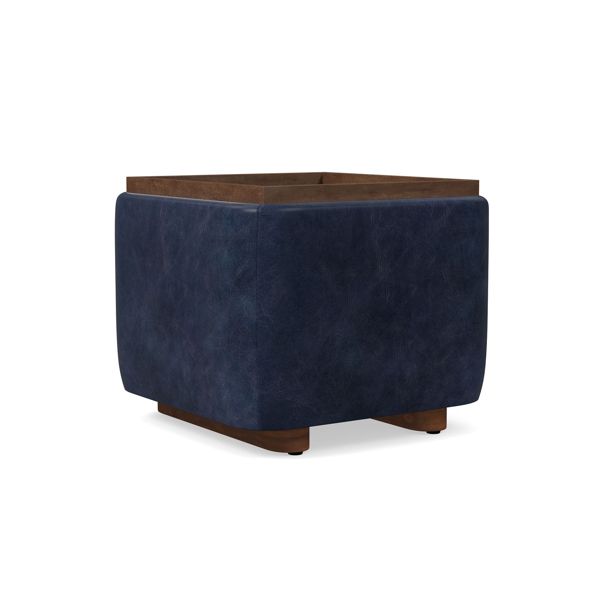 Bowman Leather Storage Ottoman | West Elm