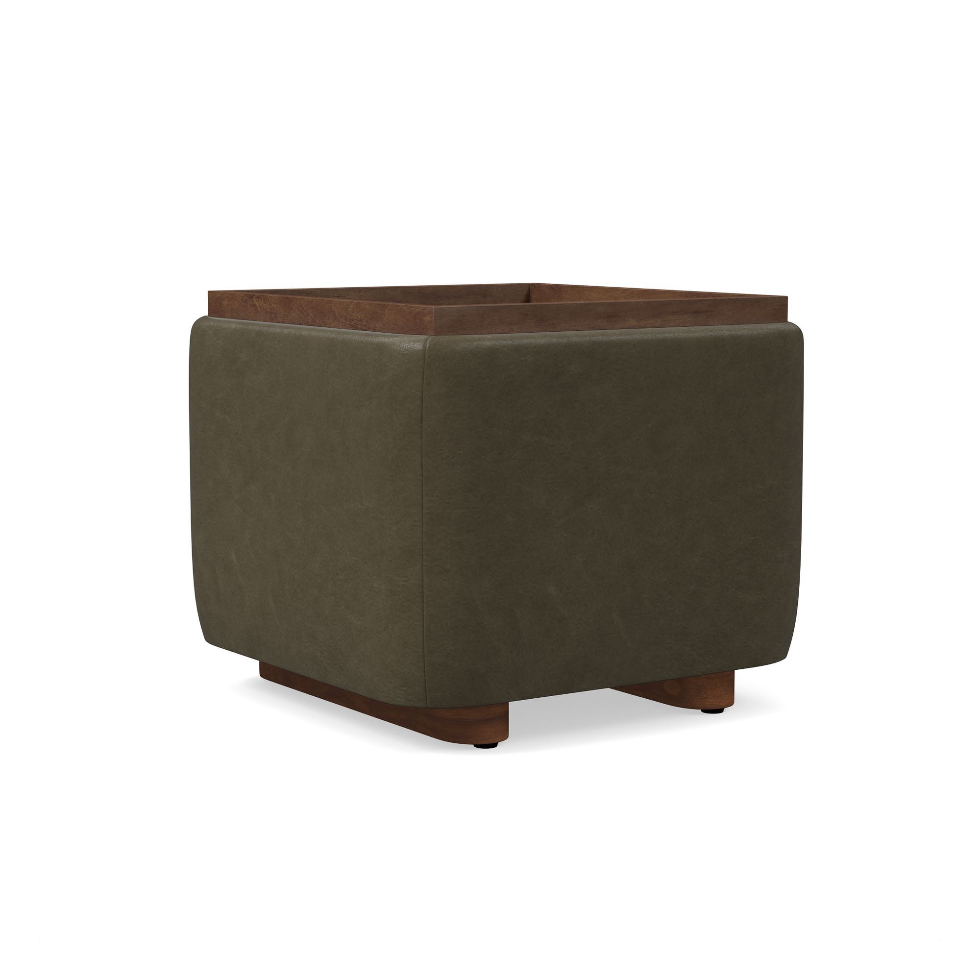 Bowman Leather Storage Ottoman | West Elm