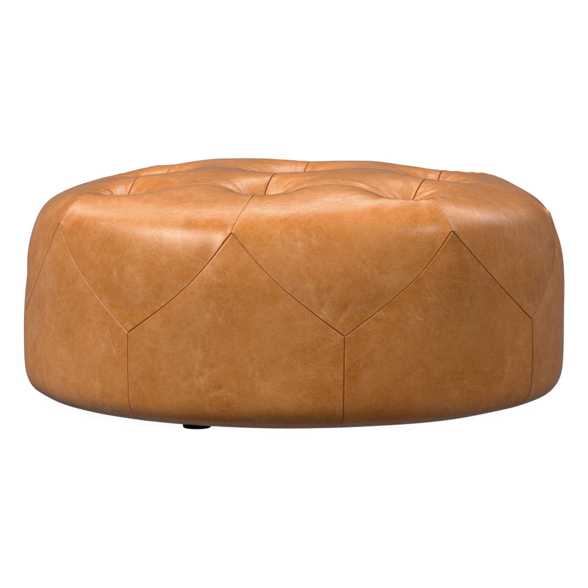 Brighton Leather Ottoman | West Elm