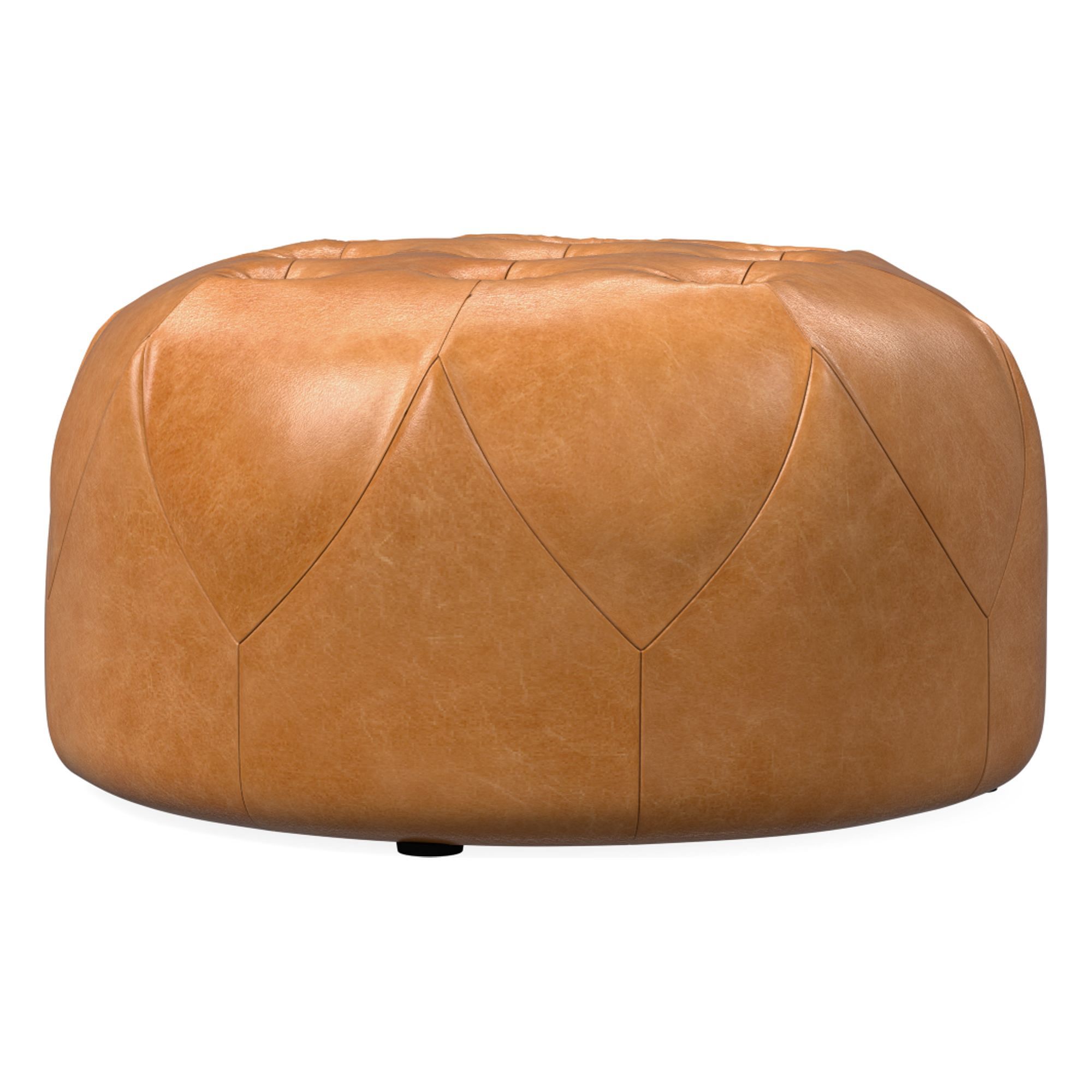 Brighton Leather Ottoman | West Elm