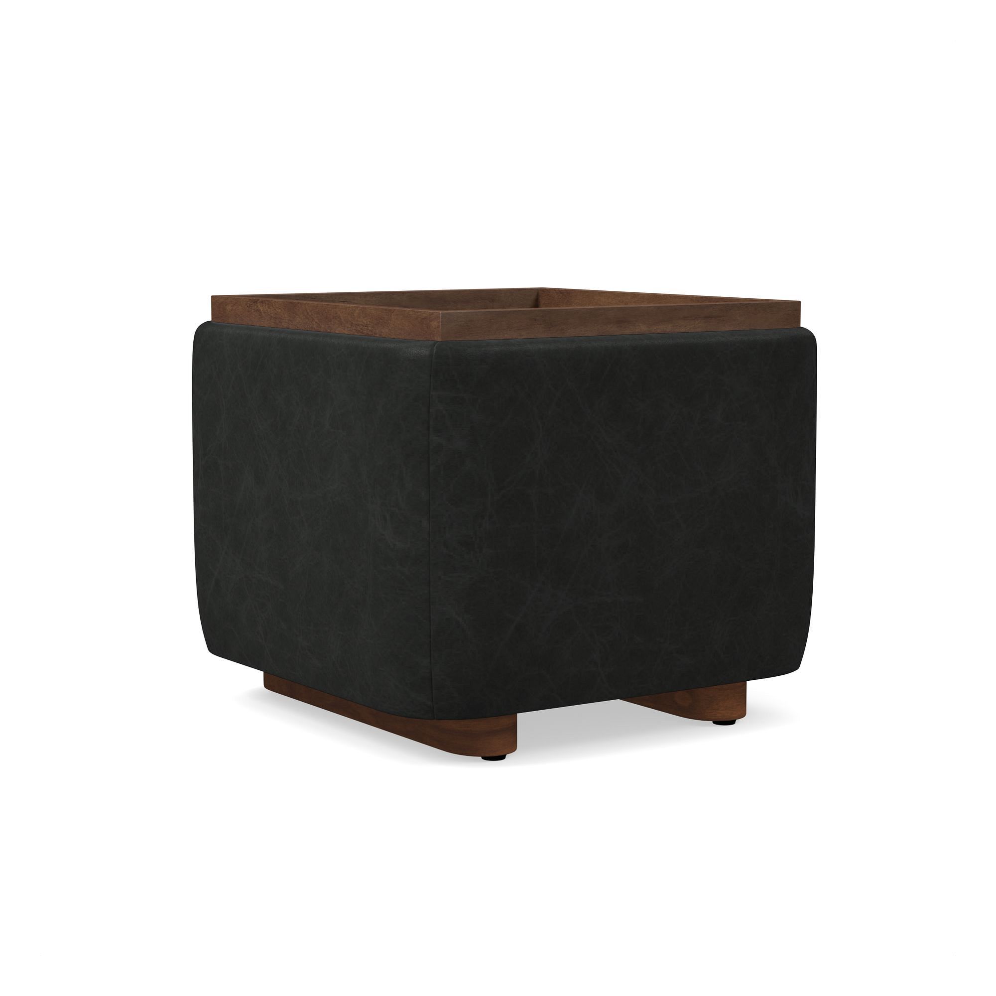 Bowman Leather Storage Ottoman | West Elm