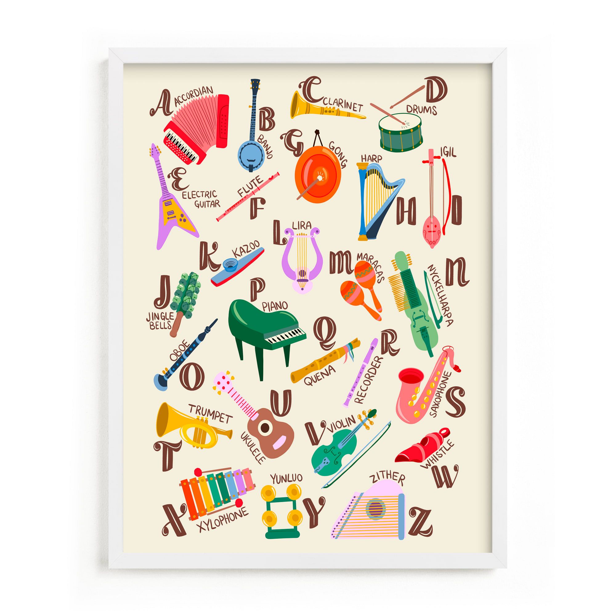 Musical Alphabet Framed Wall Art by Minted for West Elm |