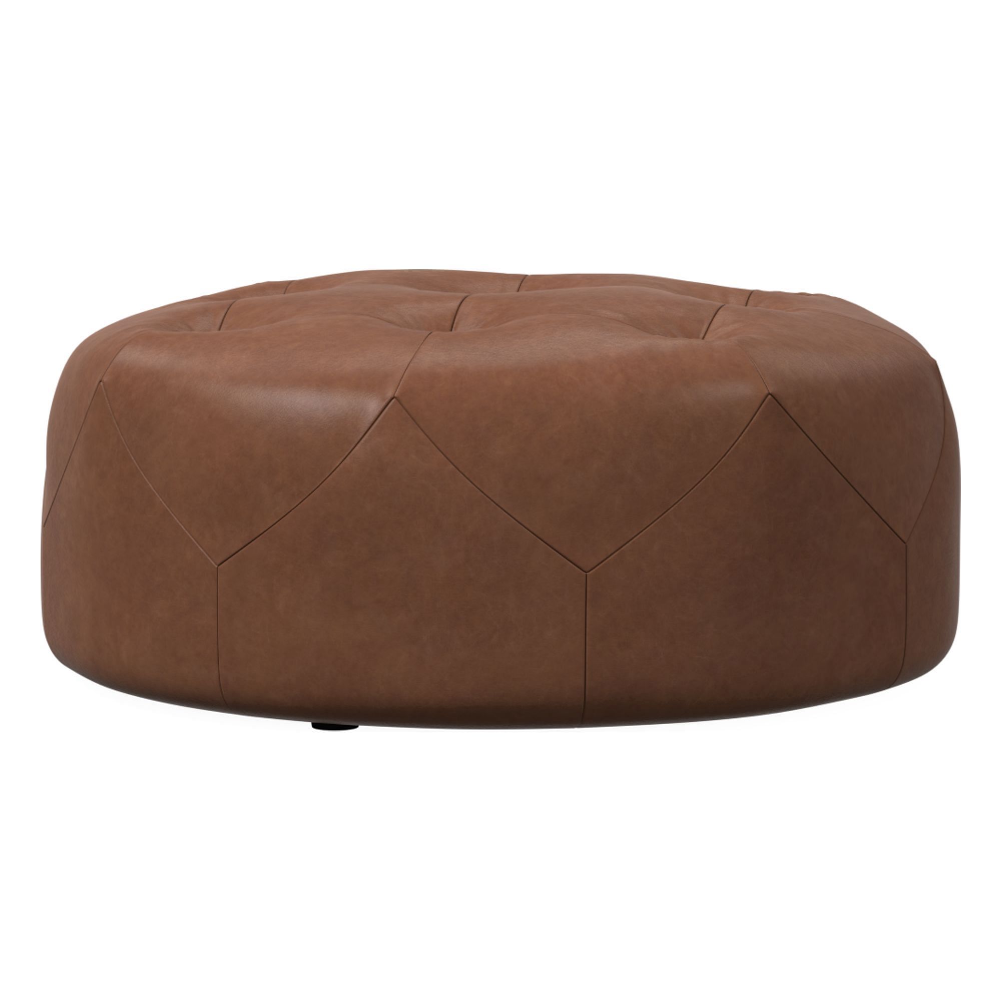 Brighton Leather Ottoman | West Elm