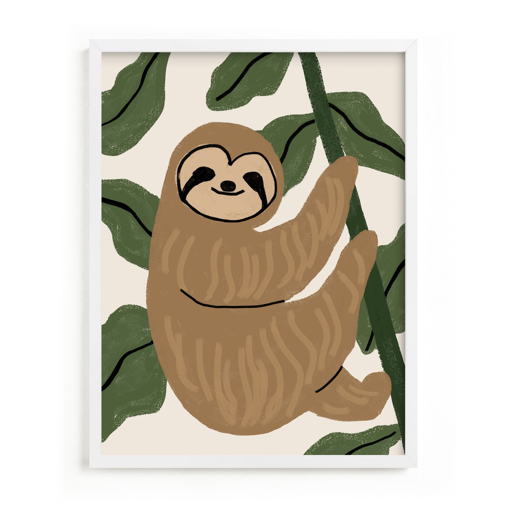 Baby Sloth Framed Wall Art by Minted for West Elm |