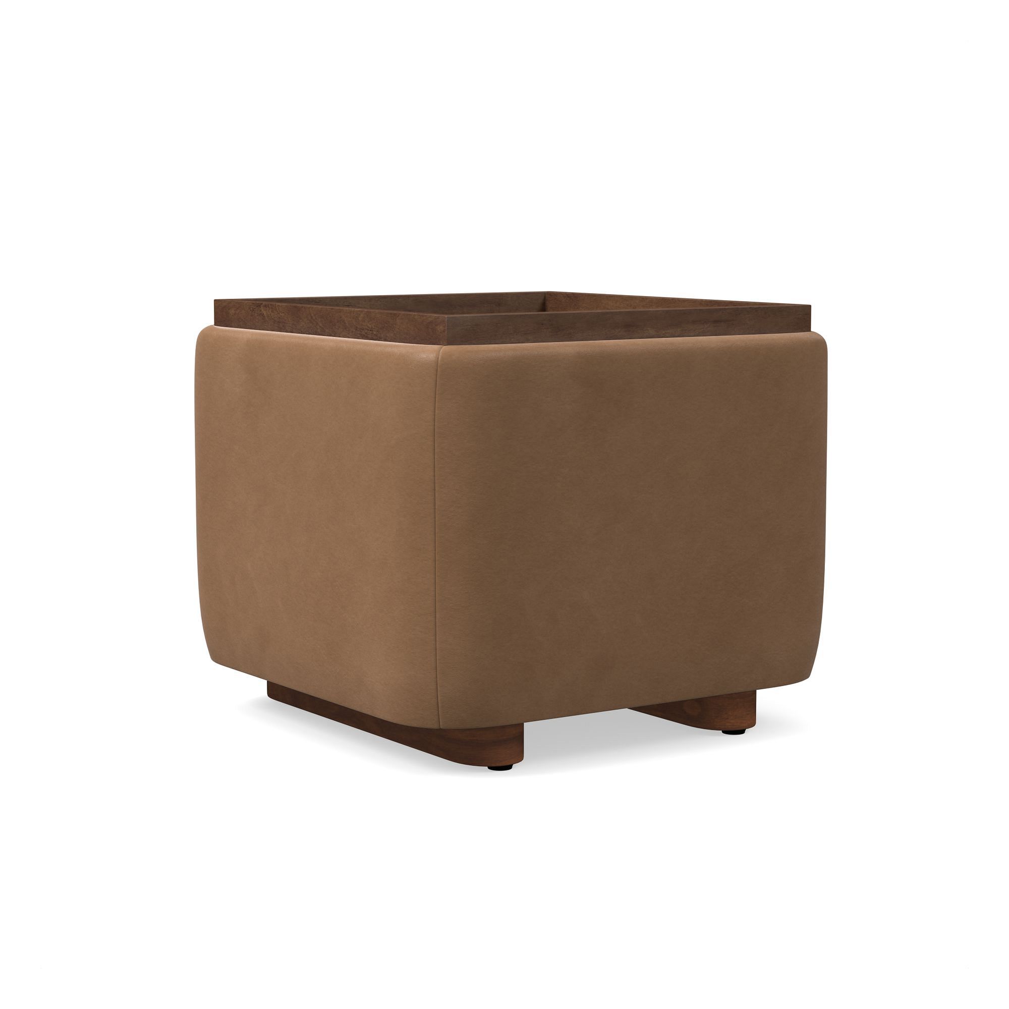 Bowman Leather Storage Ottoman | West Elm