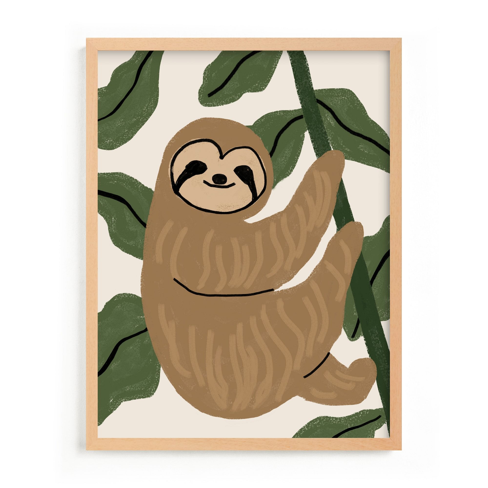 Baby Sloth Framed Wall Art by Minted for West Elm |