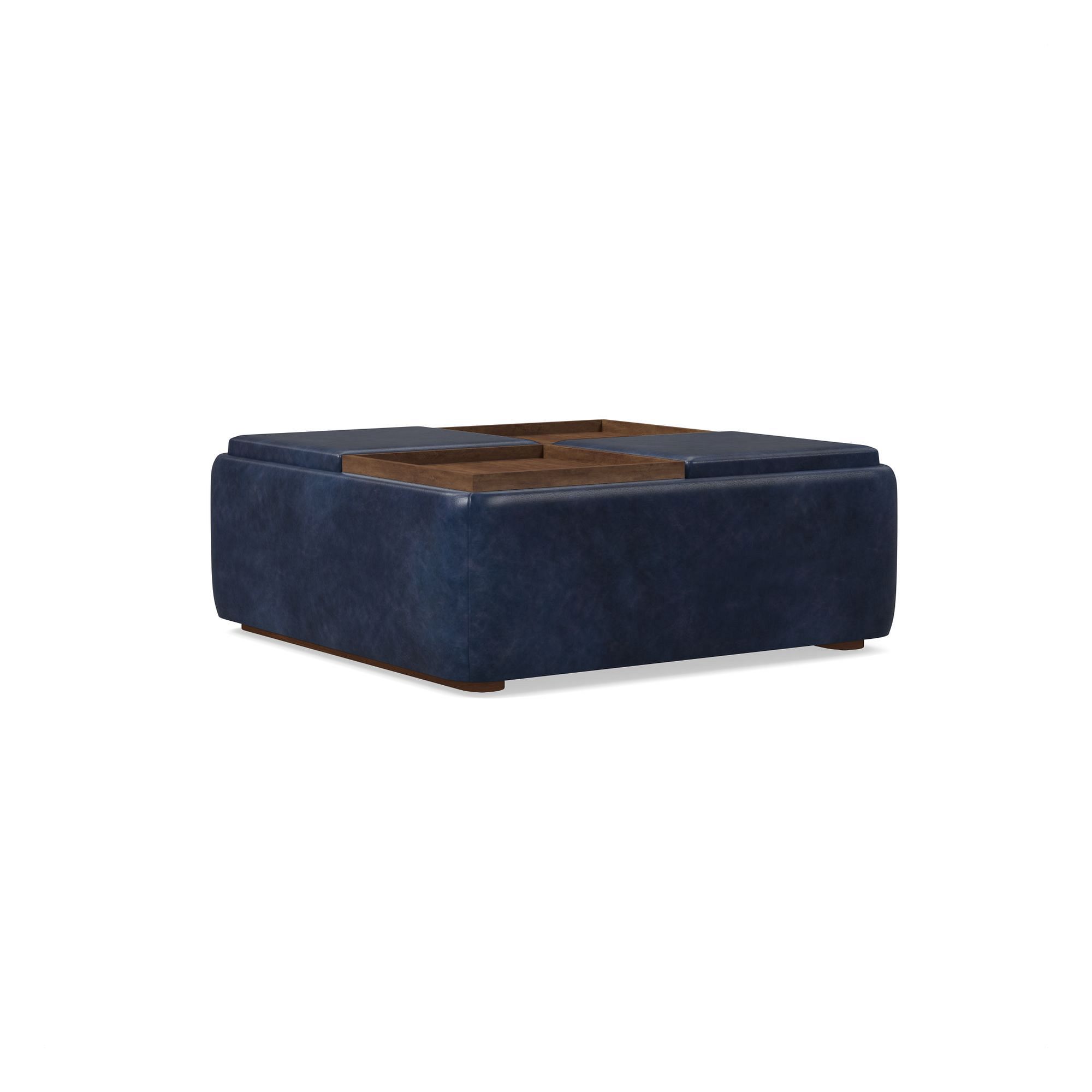 Bowman Leather Storage Ottoman | West Elm