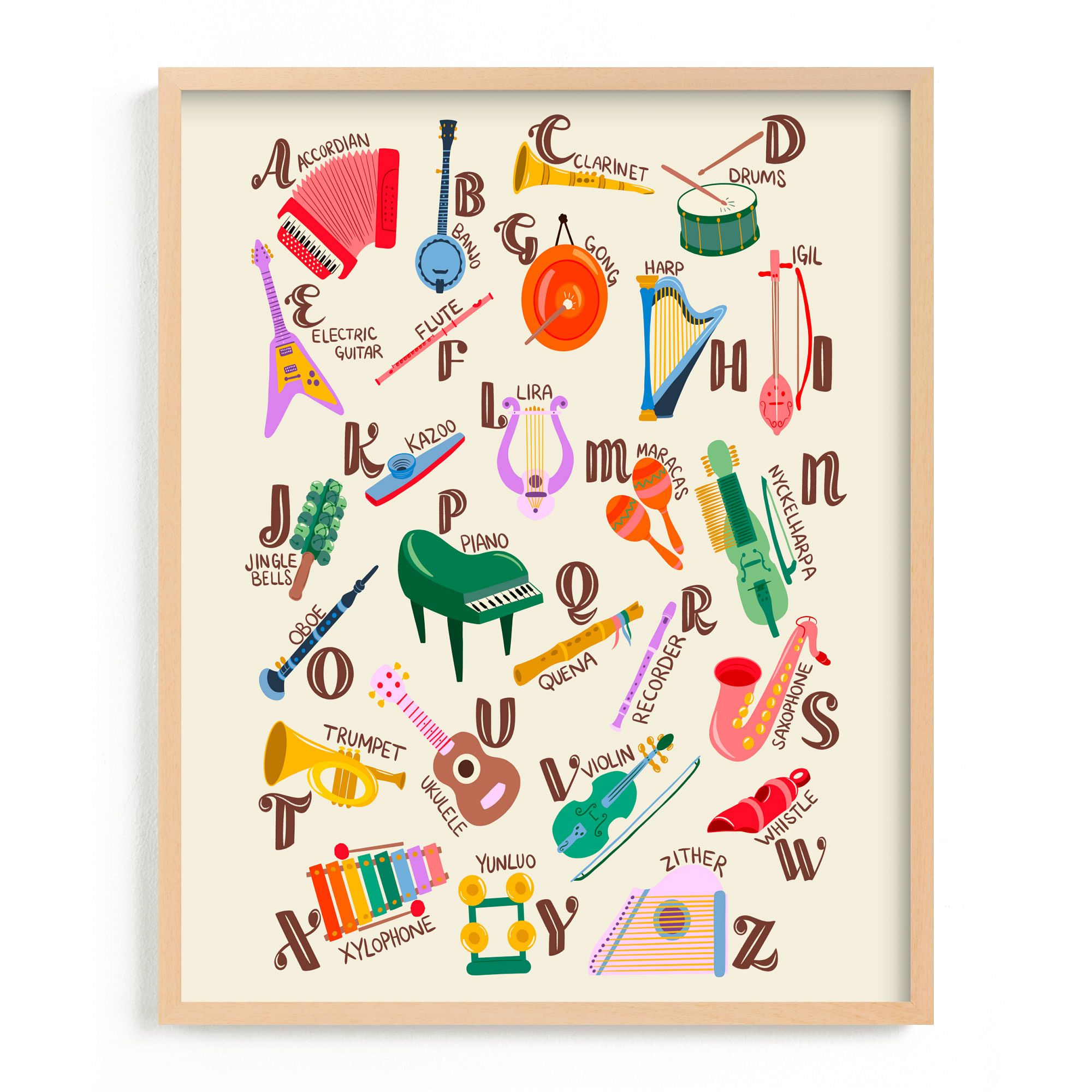 Musical Alphabet Framed Wall Art by Minted for West Elm |