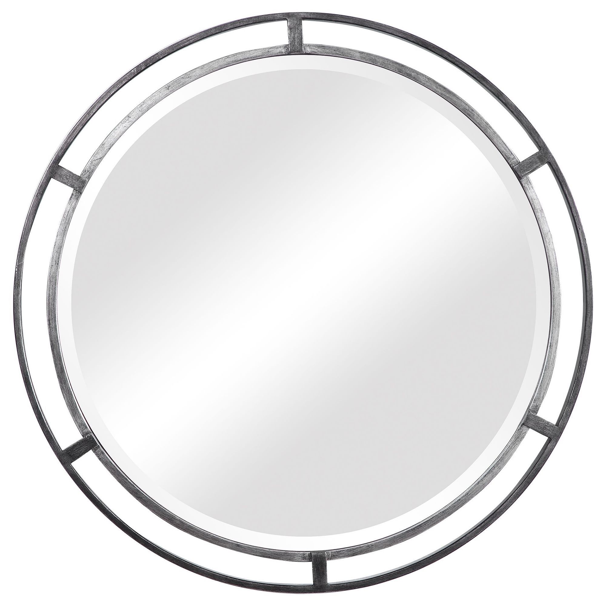 Round Floating Iron Frame Mirror | West Elm