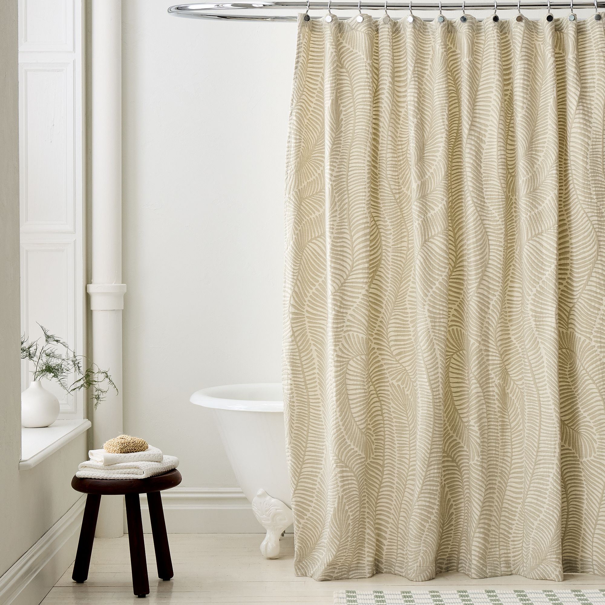 Trailing Fern Matelasse Shower Curtain | West Elm