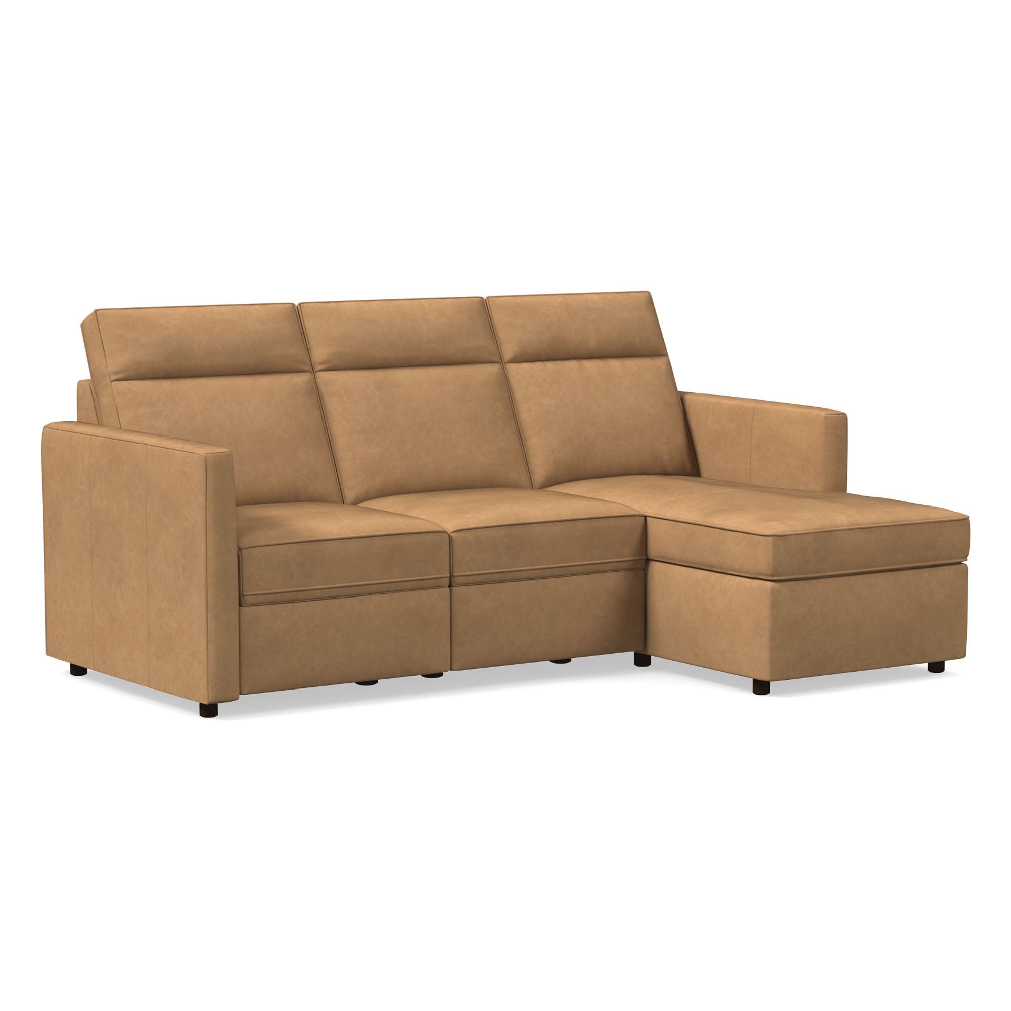 Harris Motion Reclining Leather 5-Piece L-Shaped Sectional (95") | West Elm