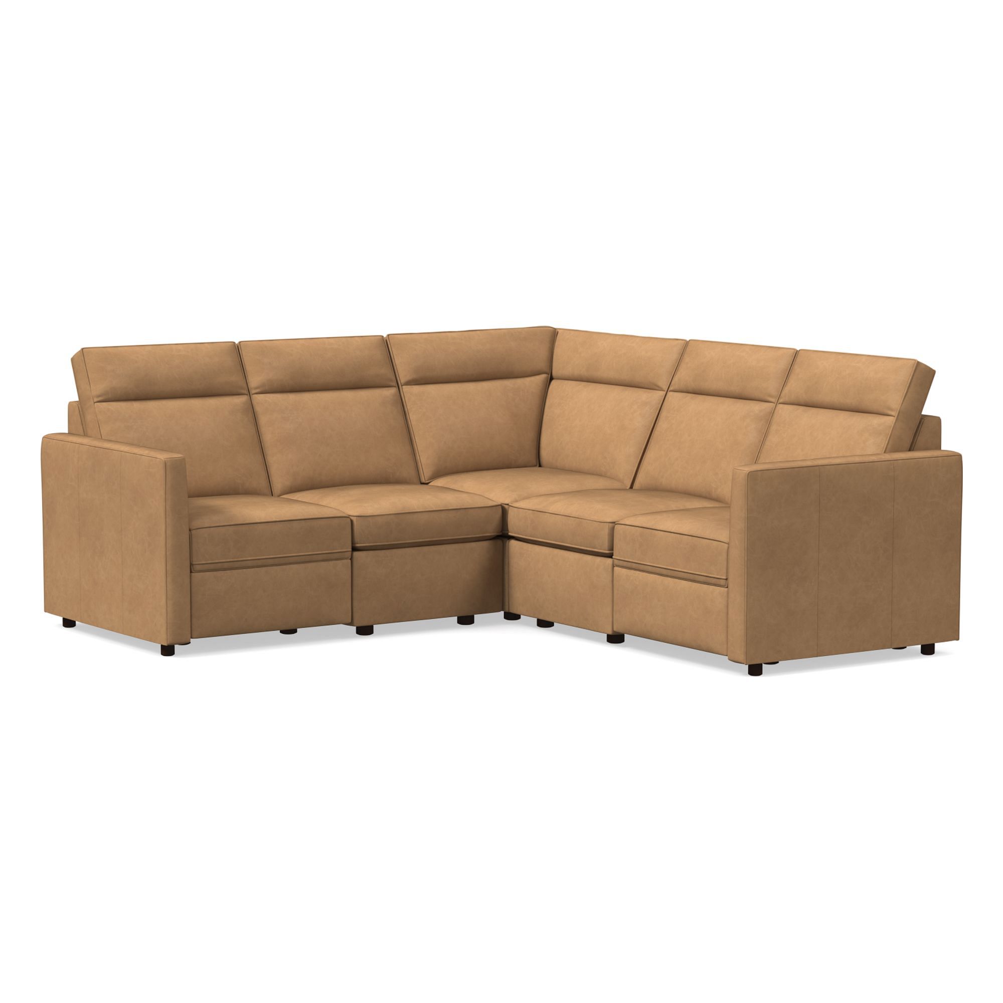 Harris Motion Reclining Leather 5-Piece L-Shaped Sectional (95") | West Elm