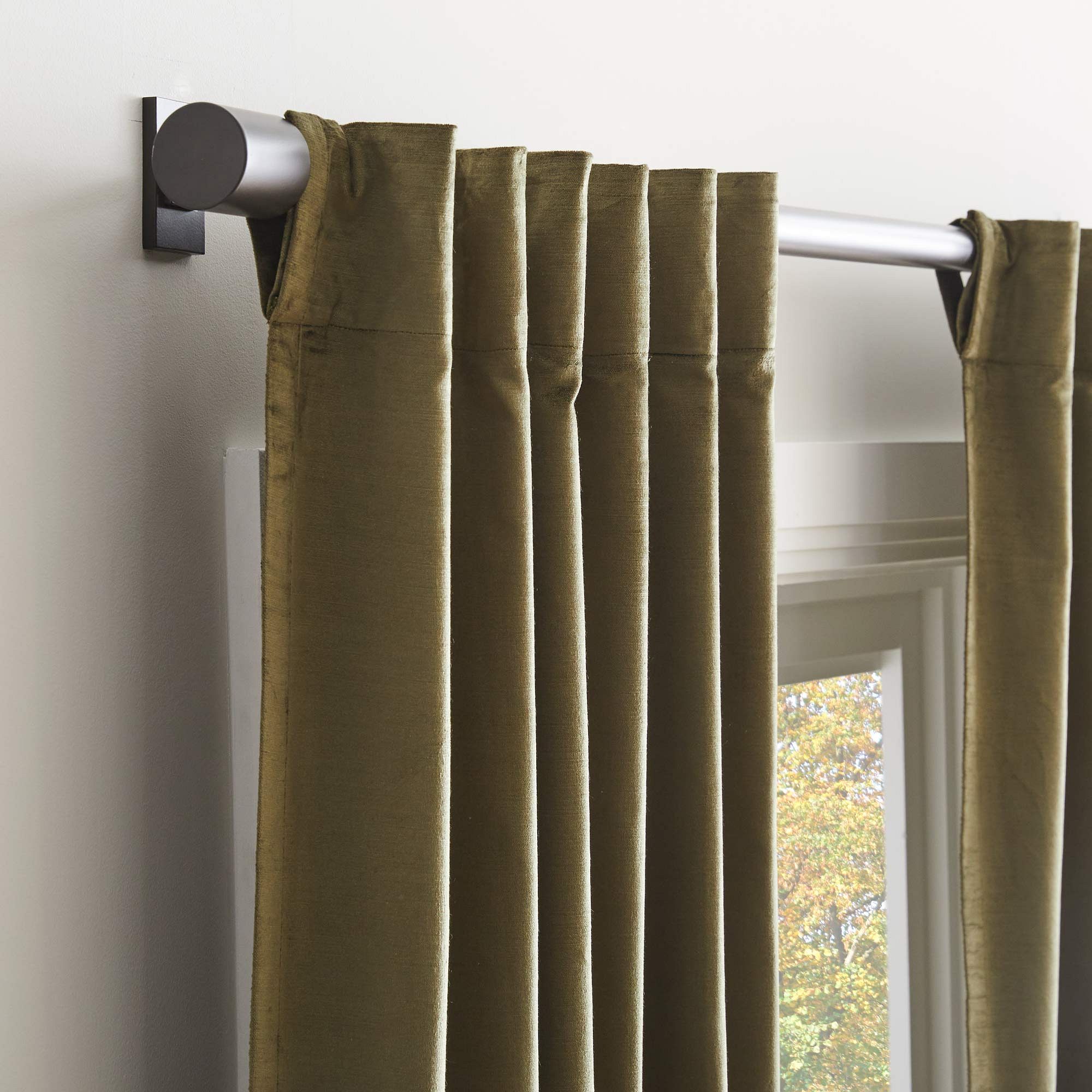 Luster Velvet Curtain - Frost Gray | West Elm