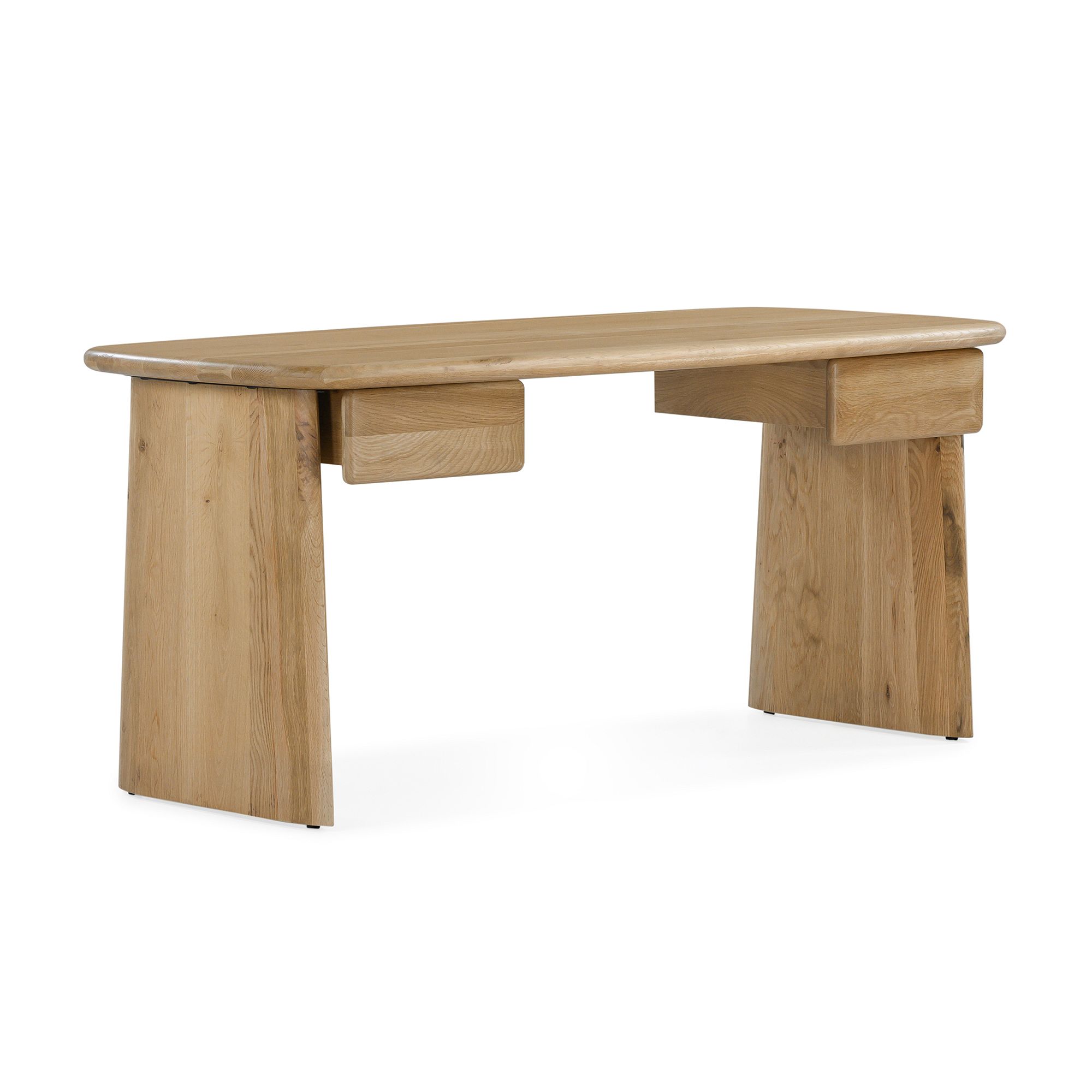 Hadleigh Sculpted Oak Desk (66") | West Elm