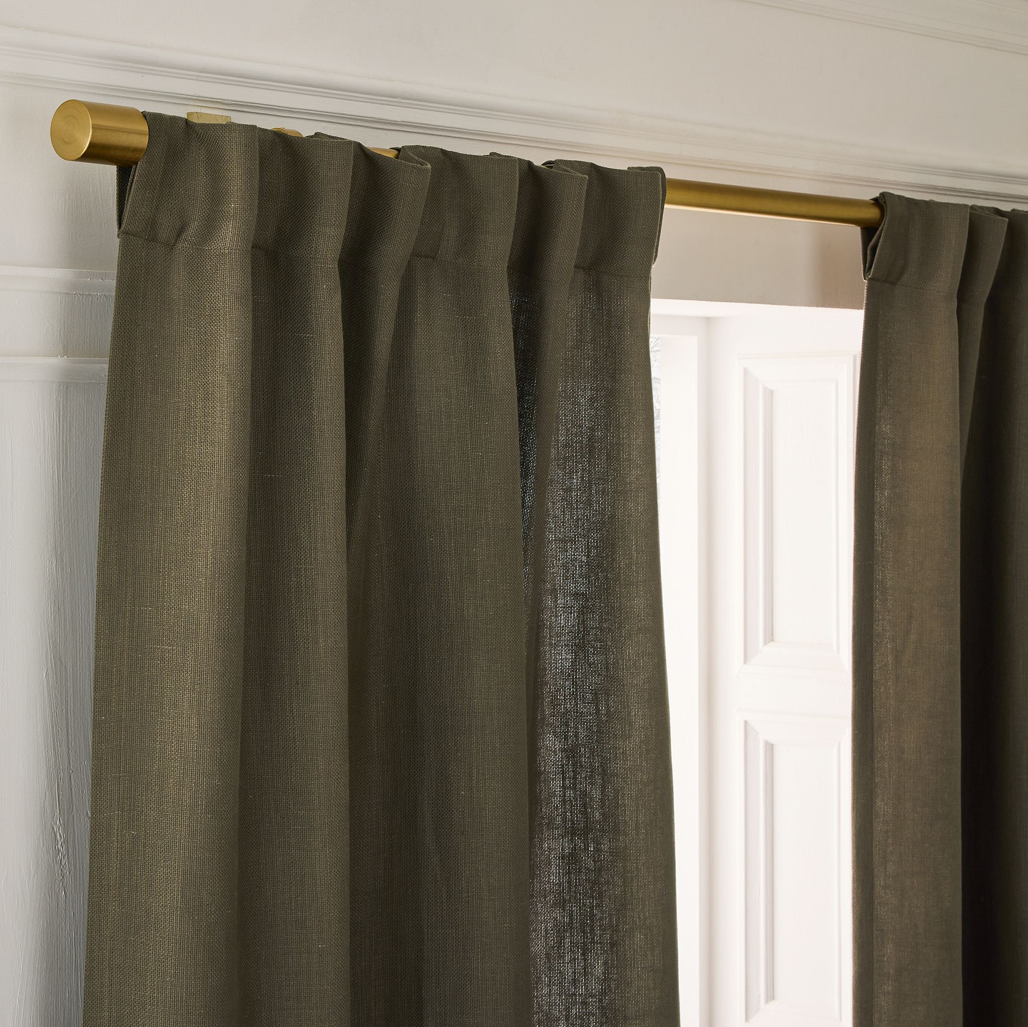 Cortlandt Linen Blend Basketweave Curtain | West Elm