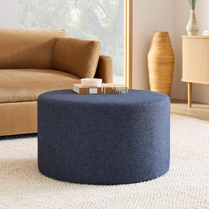 Emmett Round Drum Ottoman | West Elm