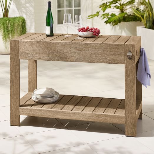 Portside Outdoor Bar Island w Ice Bucket West Elm