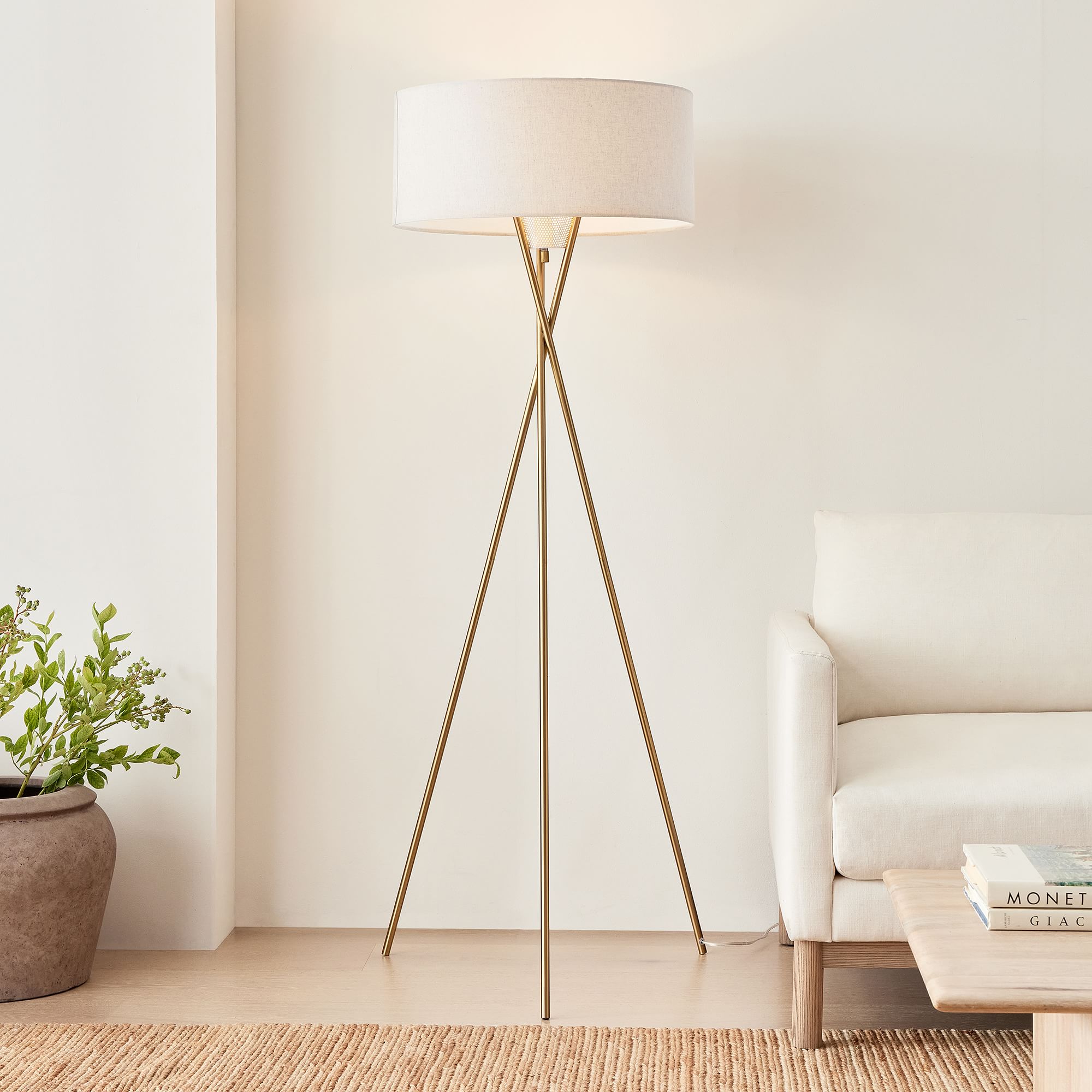 Mid-Century Tripod Floor Lamp (66")