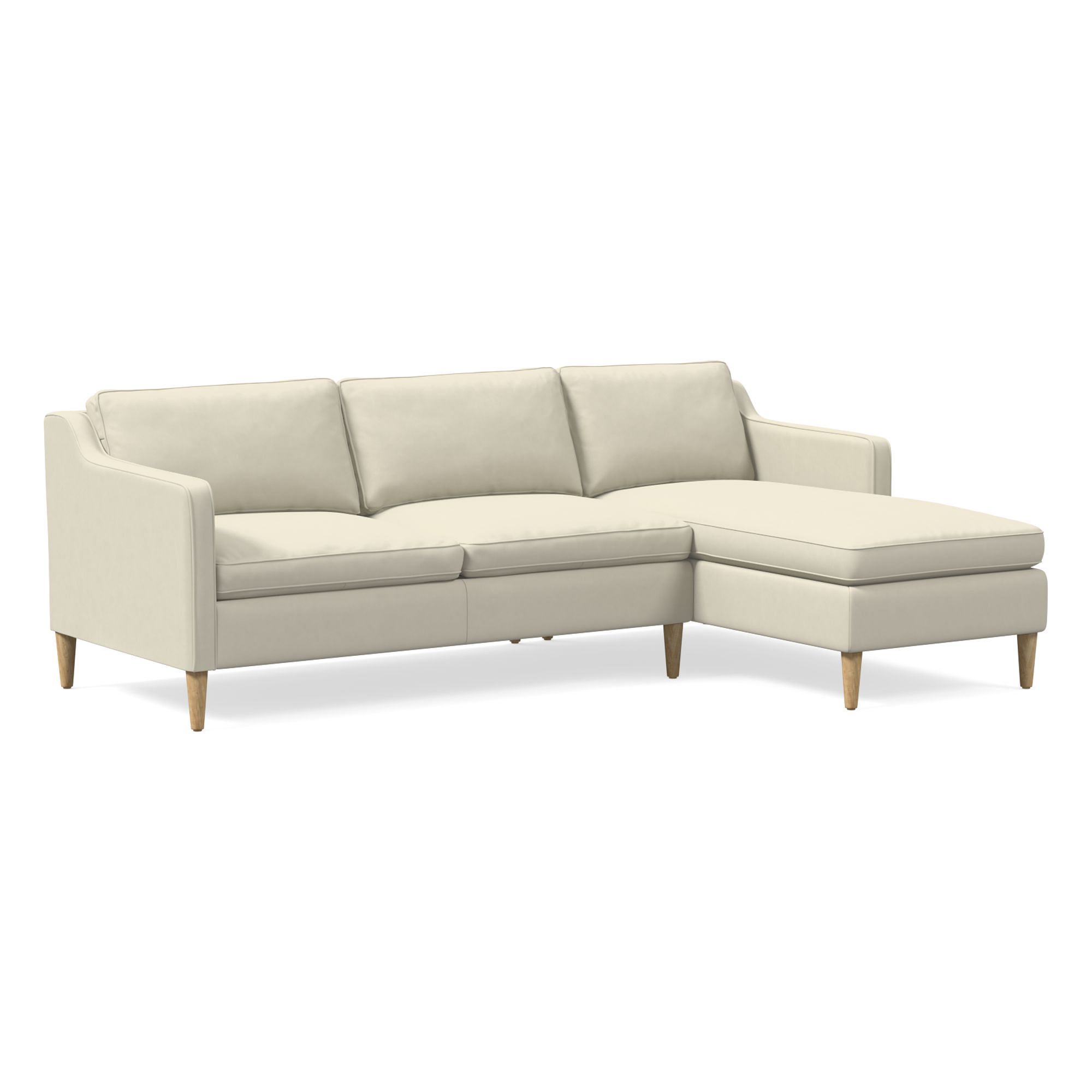 Hamilton Leather 2-Piece Chaise Sectional (83"–93") | West Elm