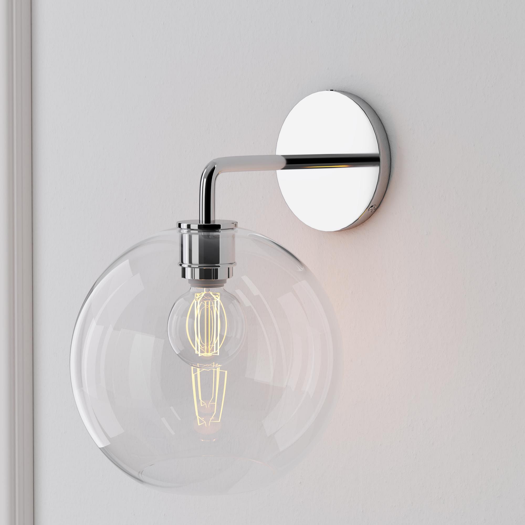 Sculptural Glass Globe Wall Sconce - Small (Ombre) | West Elm