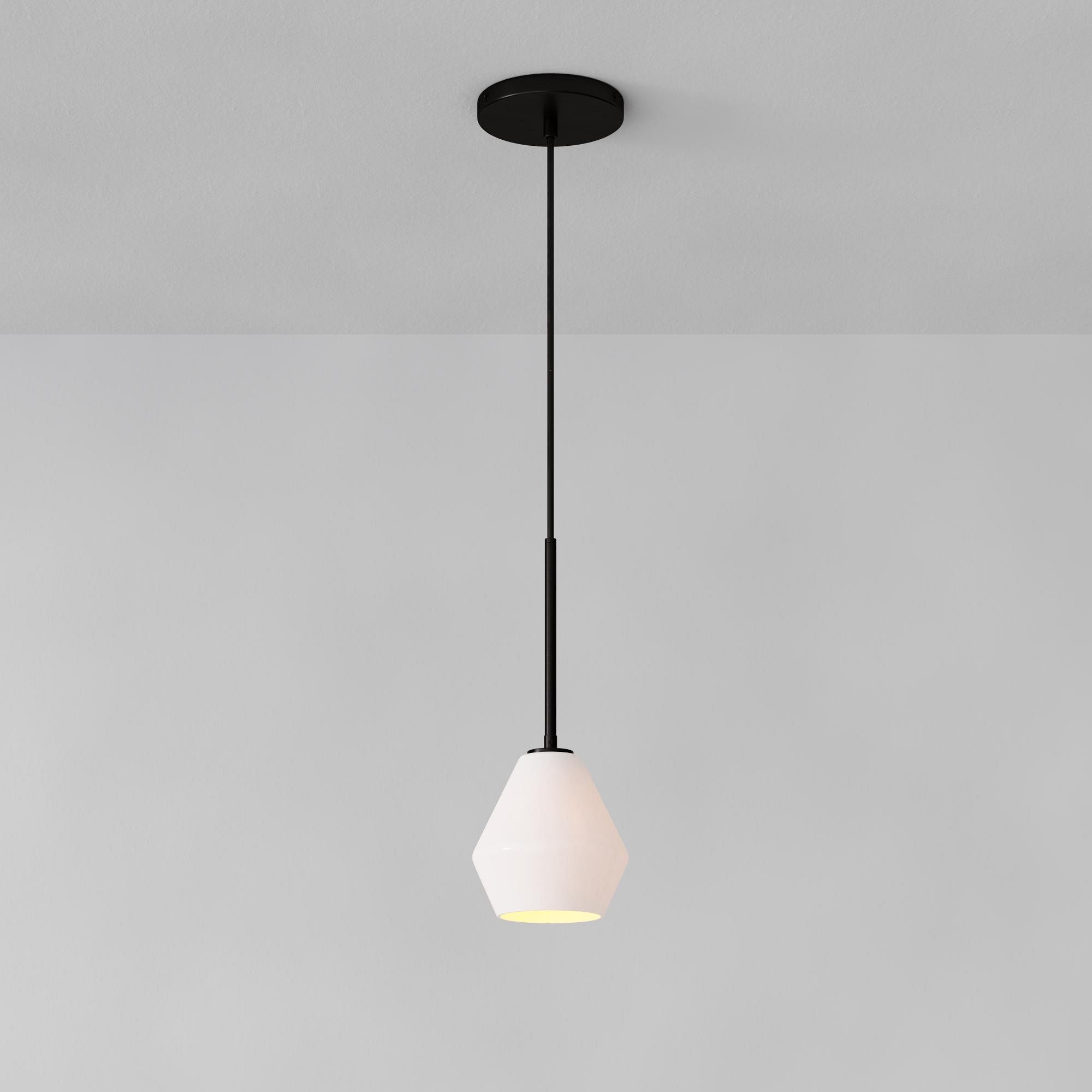 Sculptural Glass Geo Pendant Light - Large (Clear) | West Elm