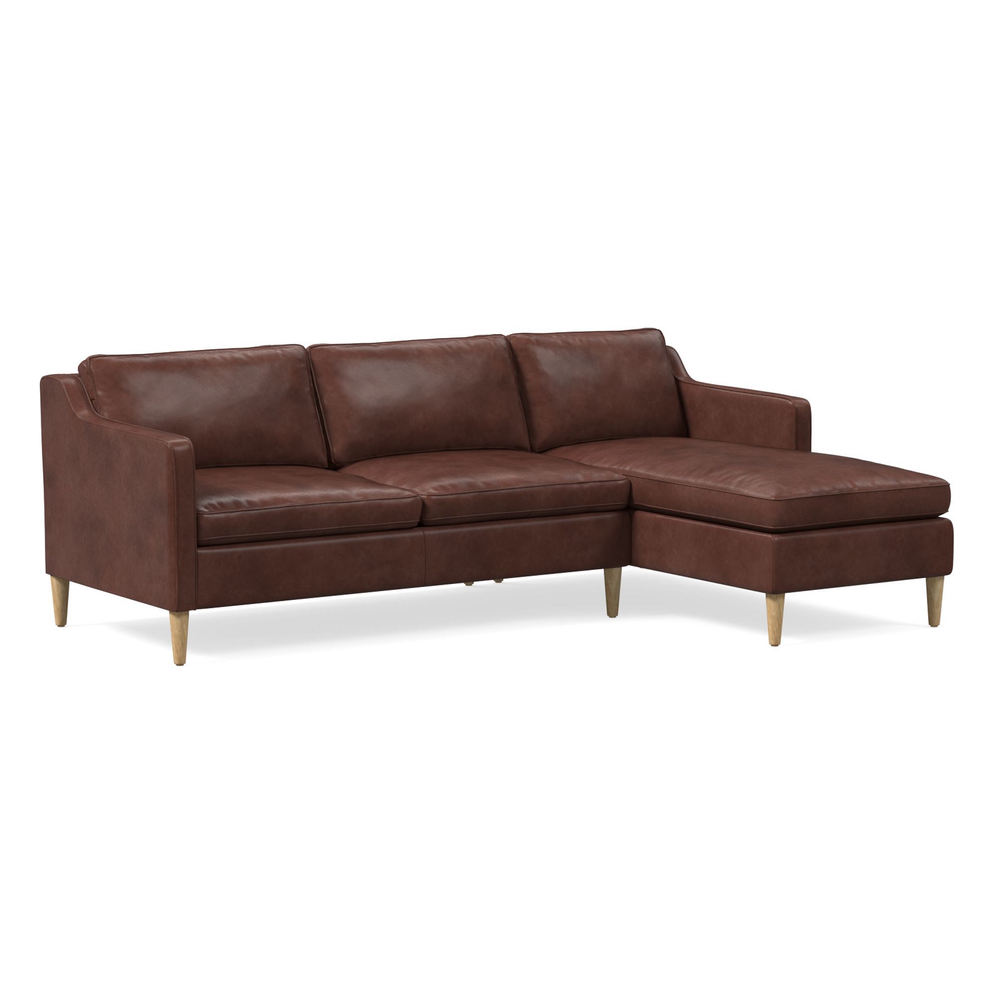 Hamilton Leather 2-Piece Chaise Sectional (83"–93") | West Elm