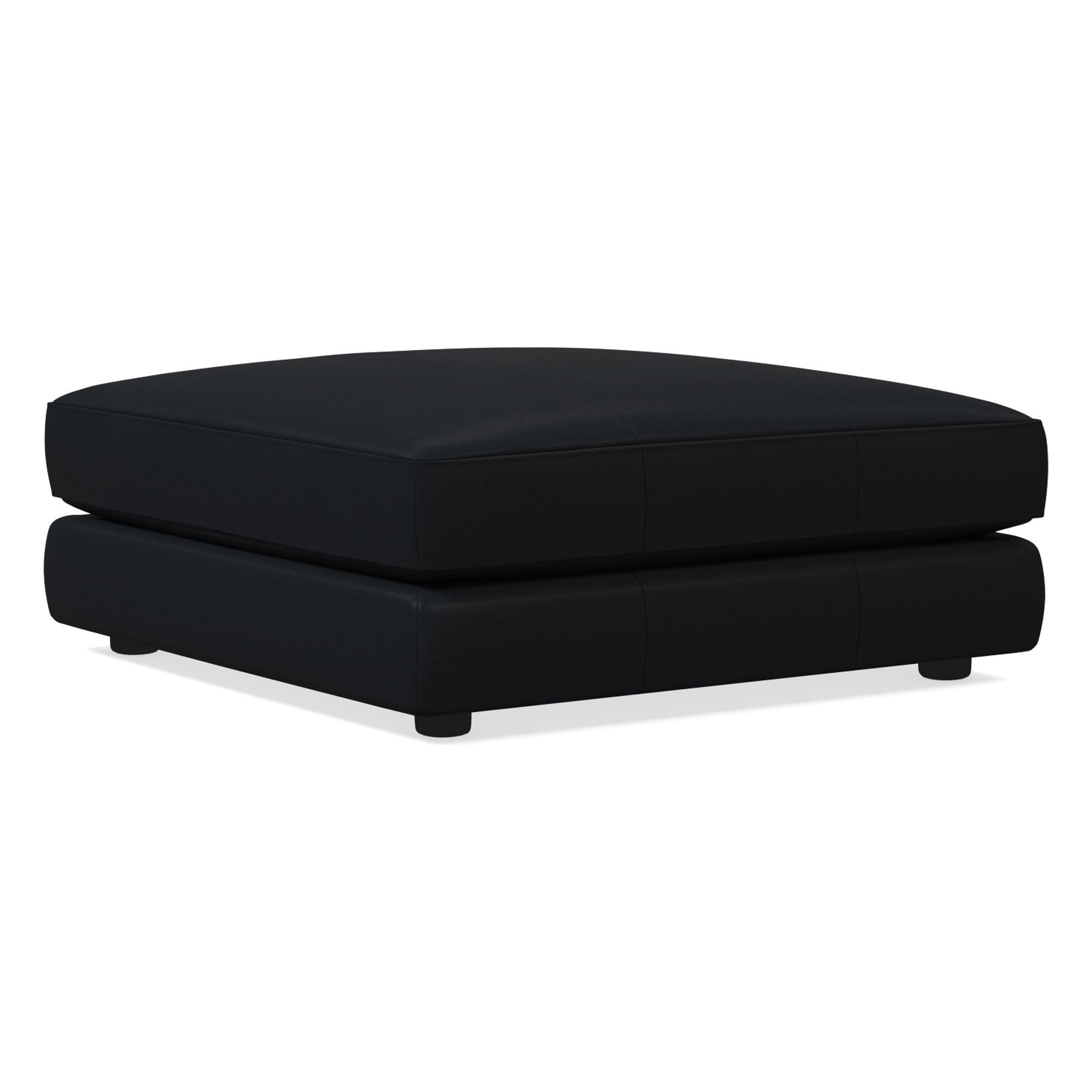 Haven Leather Ottoman | West Elm