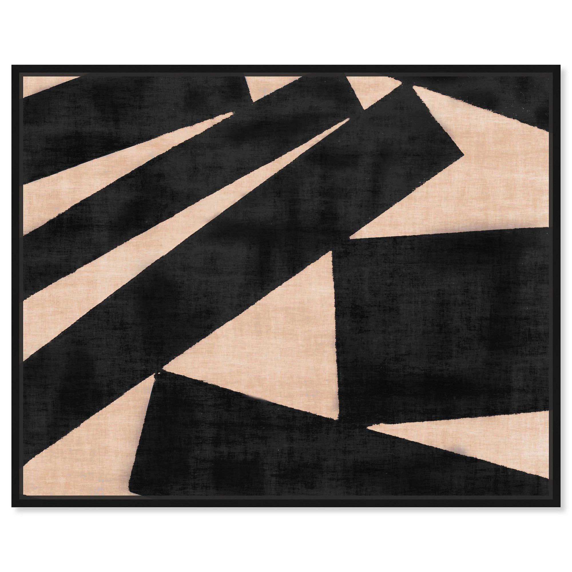 Black Tan Blocks Framed Canvas Wall Art | West Elm