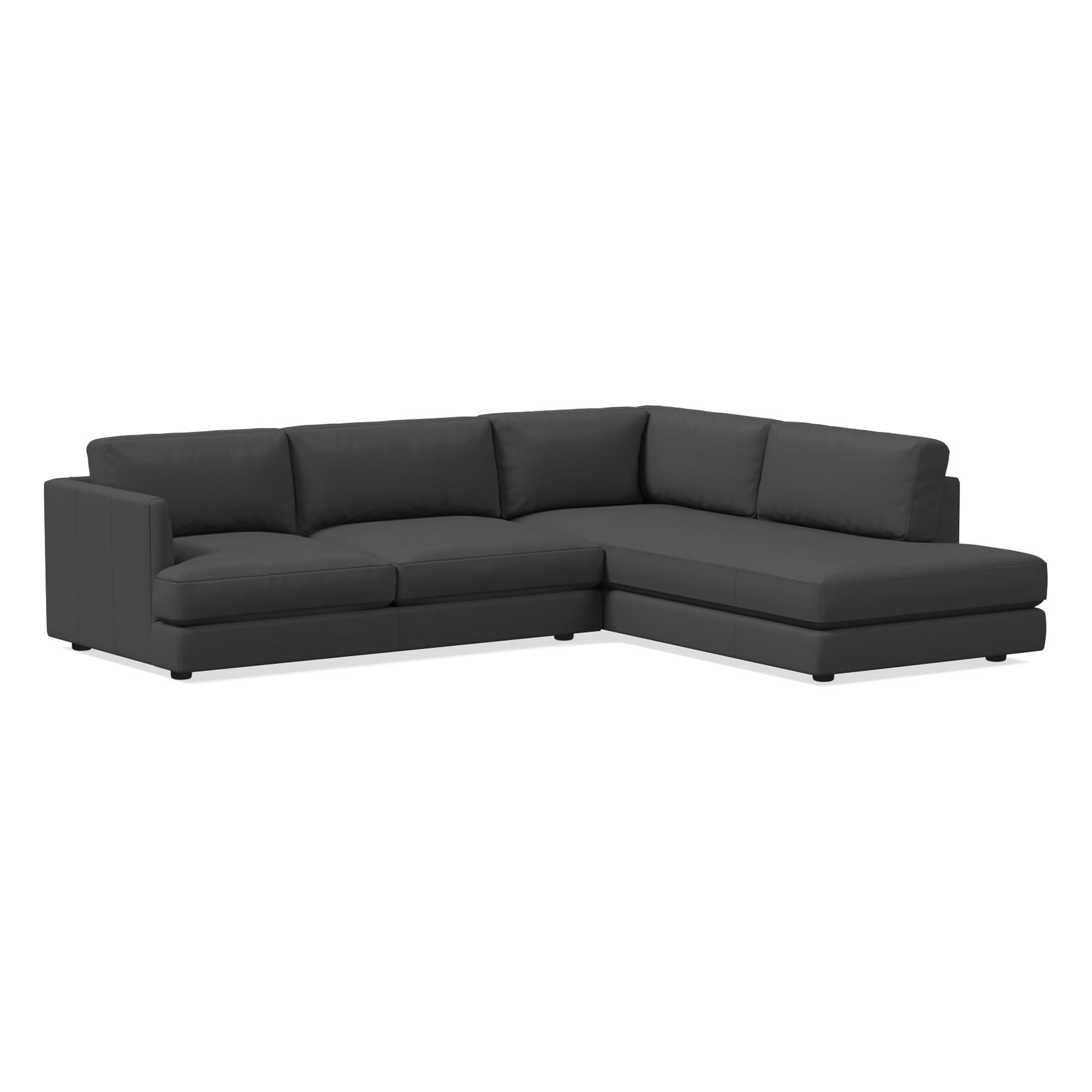 Haven Leather 2-Piece Bumper Chaise Sectional (108") | West Elm