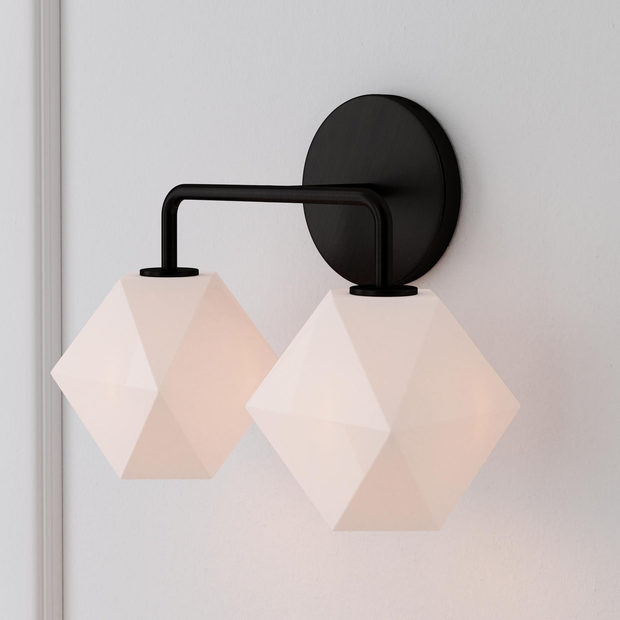 Sculptural -Light Faceted Sconce | West Elm