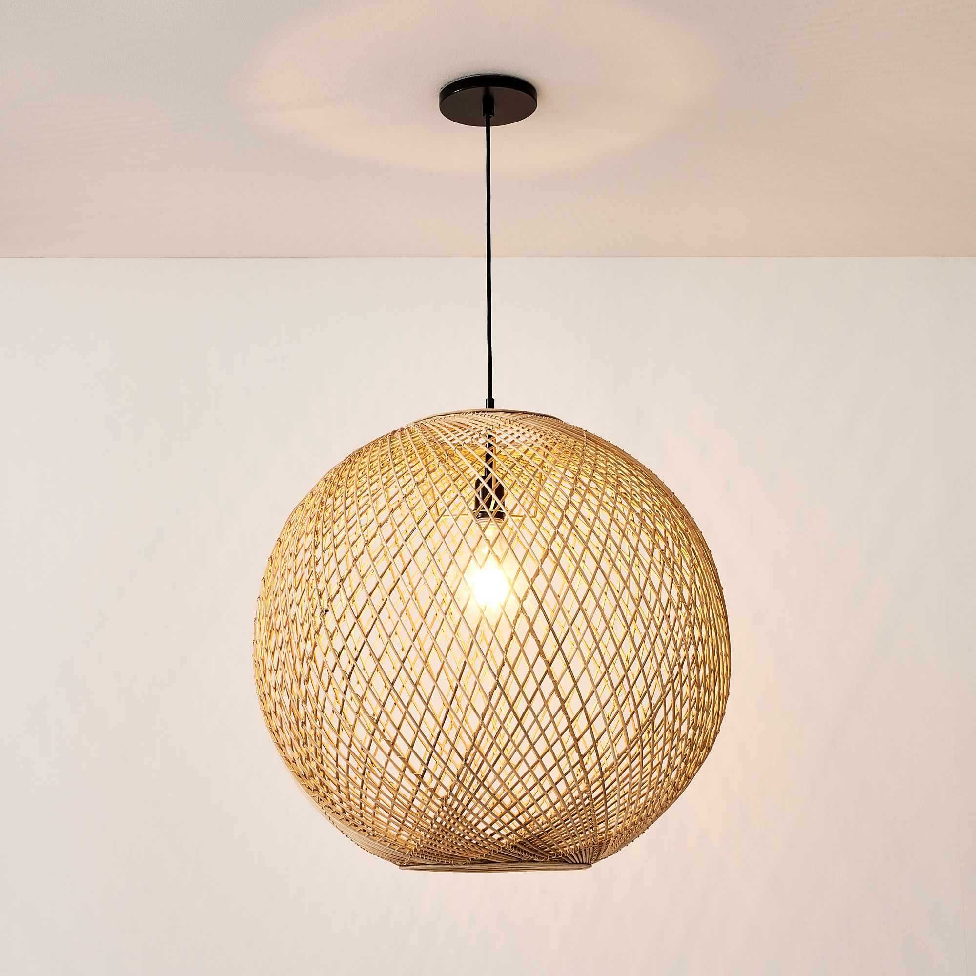 Wicker Globe Pendant (14"–26") | West Elm