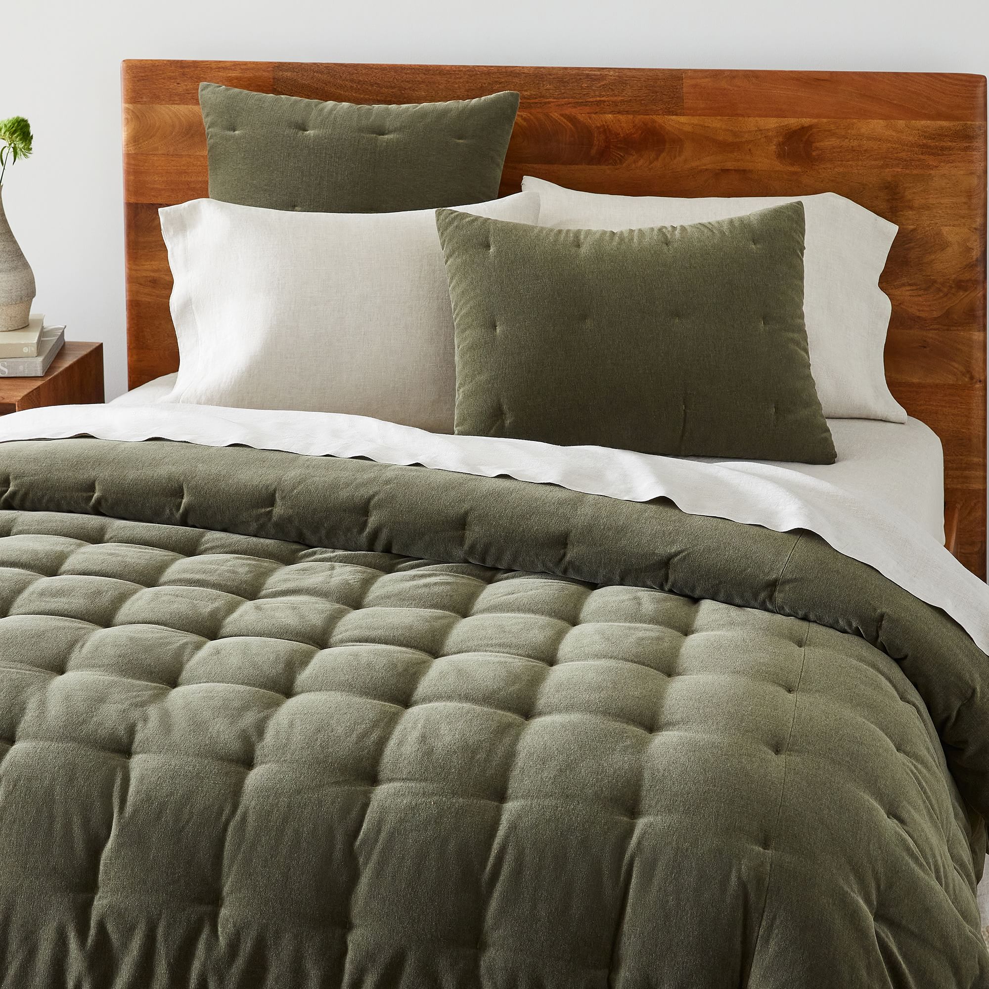 Classic Cotton Velvet Tack Stitch Quilt & Shams | West Elm