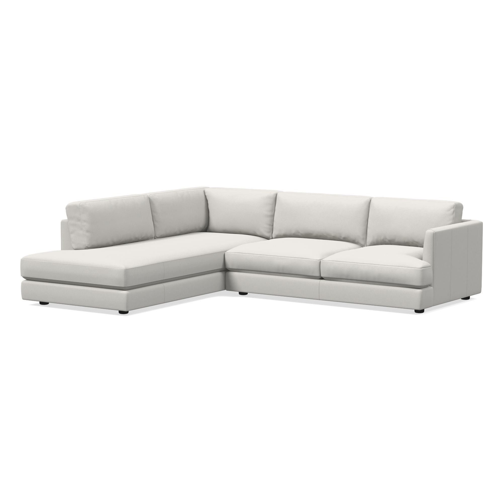 Haven Leather 2-Piece Bumper Chaise Sectional (108") | West Elm