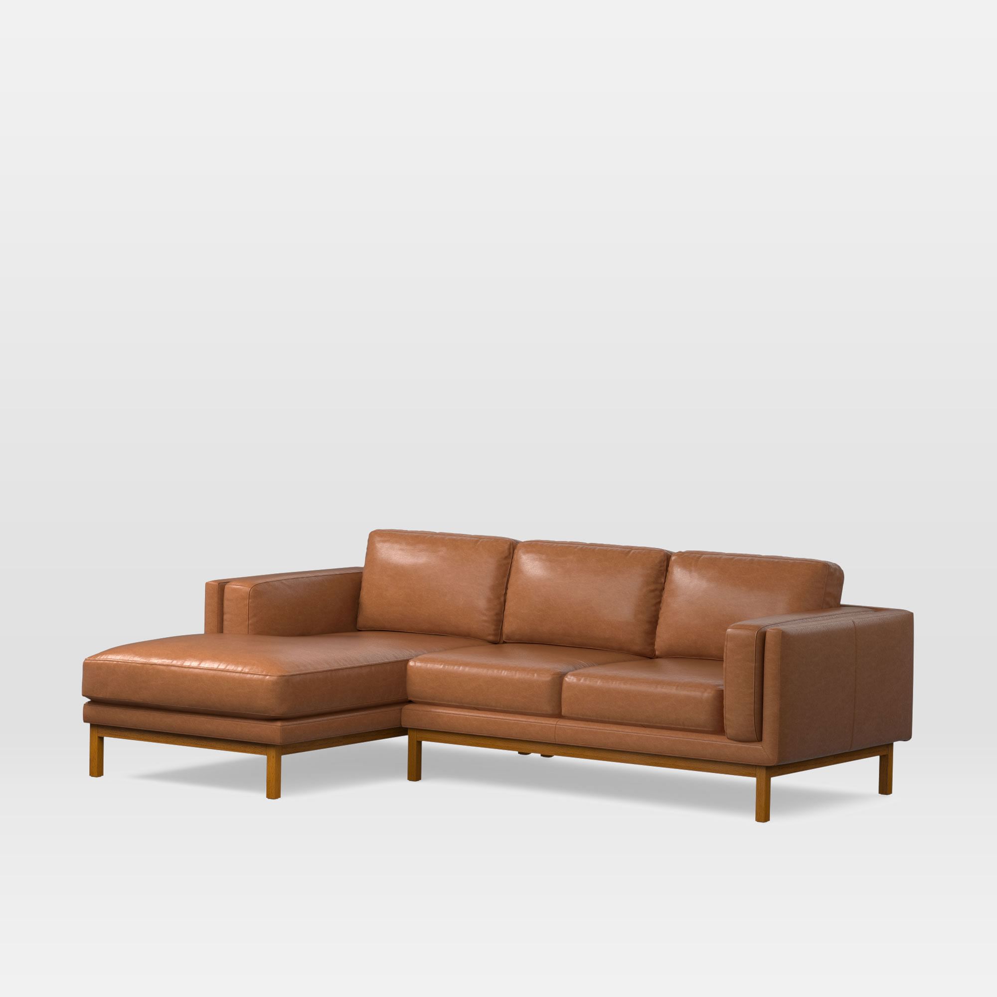 Dekalb 2 Piece Leather Sectional Sofa | With Chaise West Elm