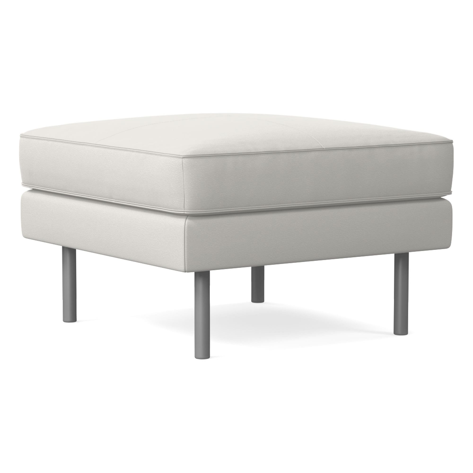 Axel Leather Ottoman | West Elm