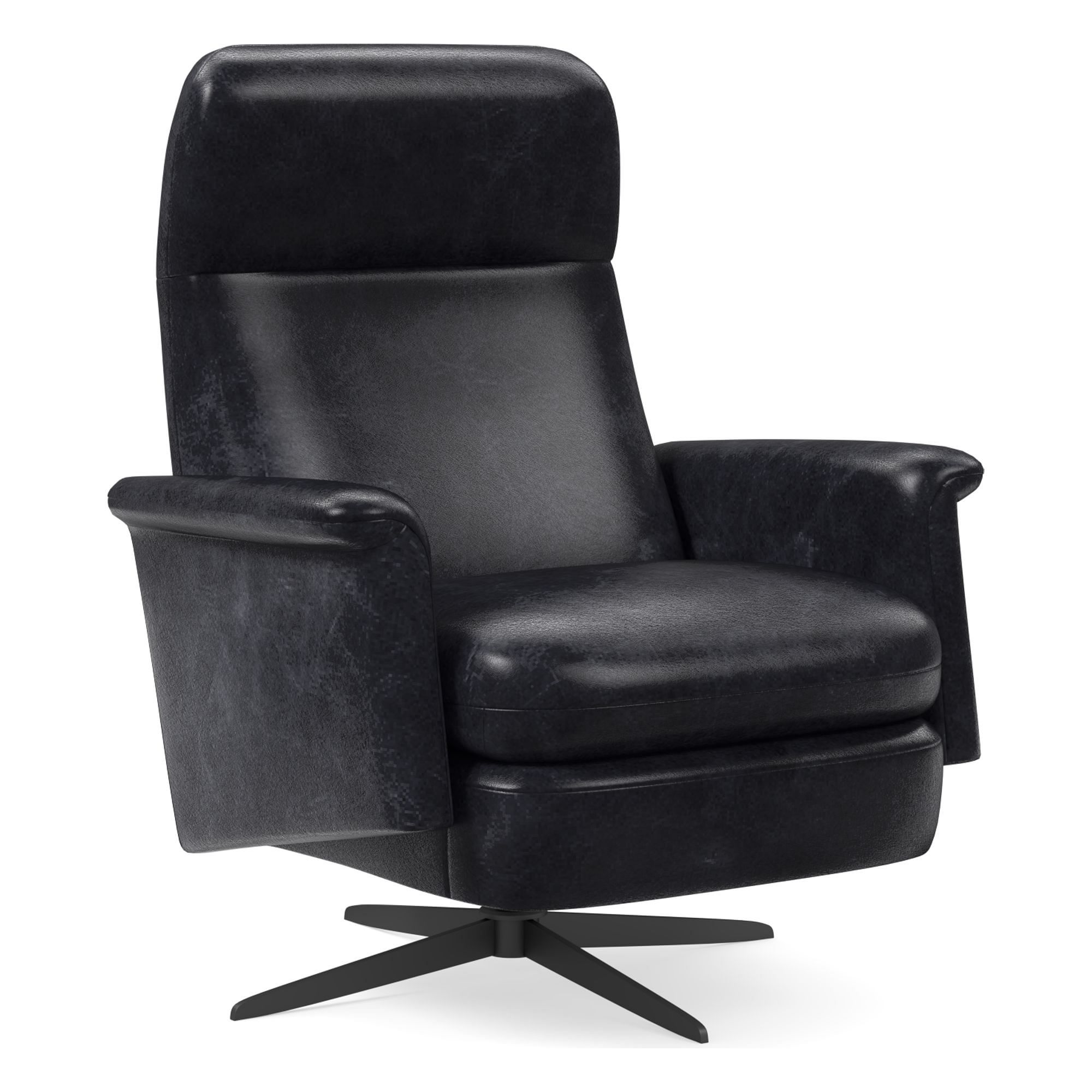 Crescent Leather Swivel Recliner | West Elm