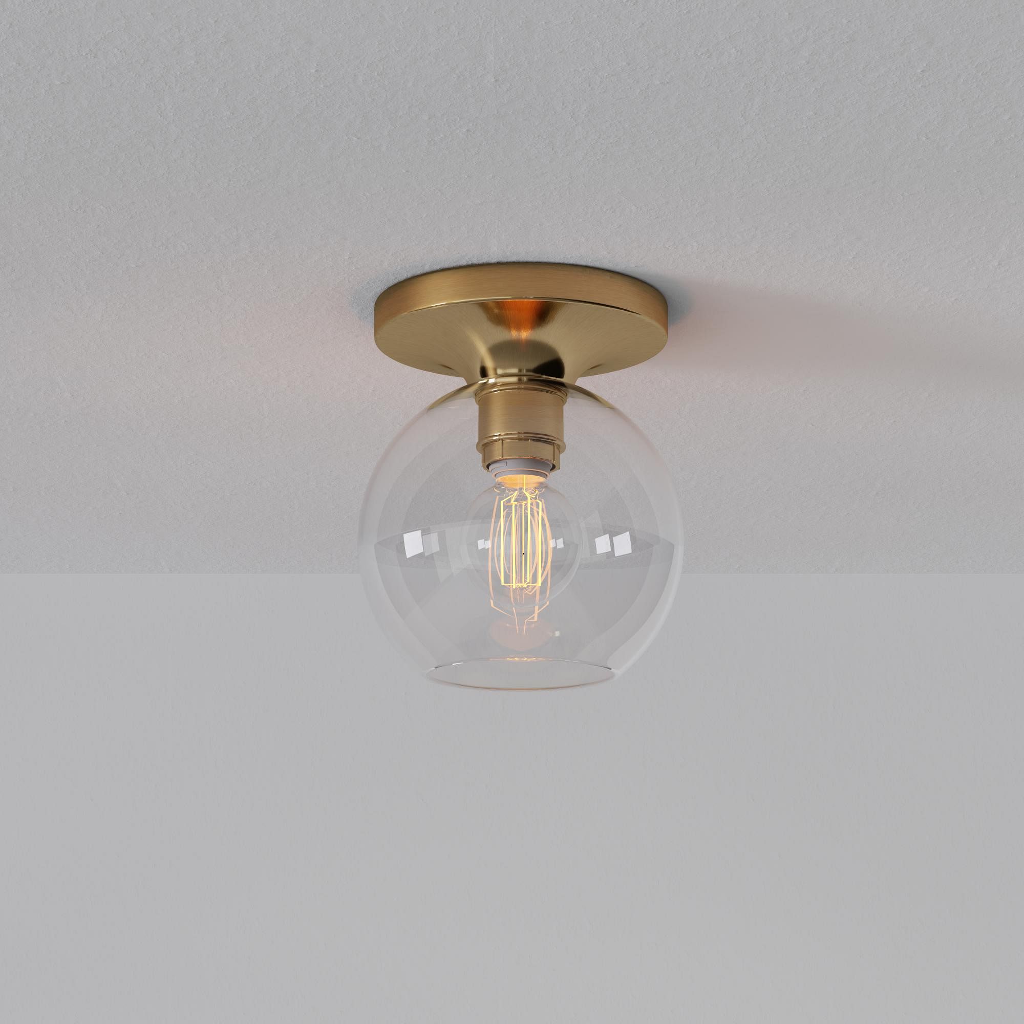 Sculptural Globe Flush Mount - Clear | West Elm