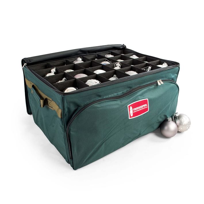 4" Christmas Ornament Storage Box w/ Front Pocket